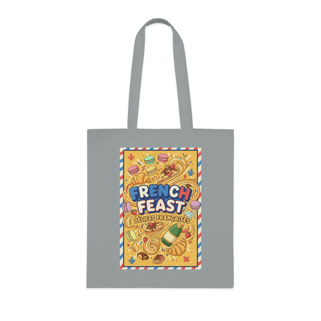 French Feast Tote Bag — Illustrated Pastries & Food Market Cotton Tote