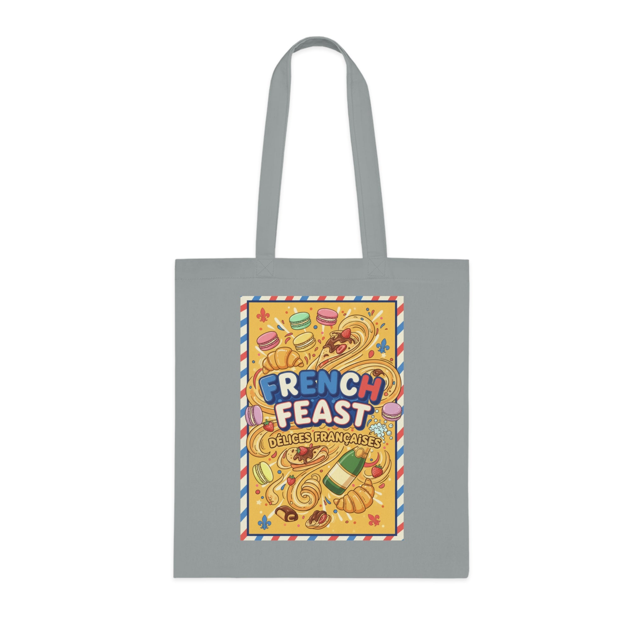 French Feast Tote Bag — Illustrated Pastries & Food Market Cotton Tote
