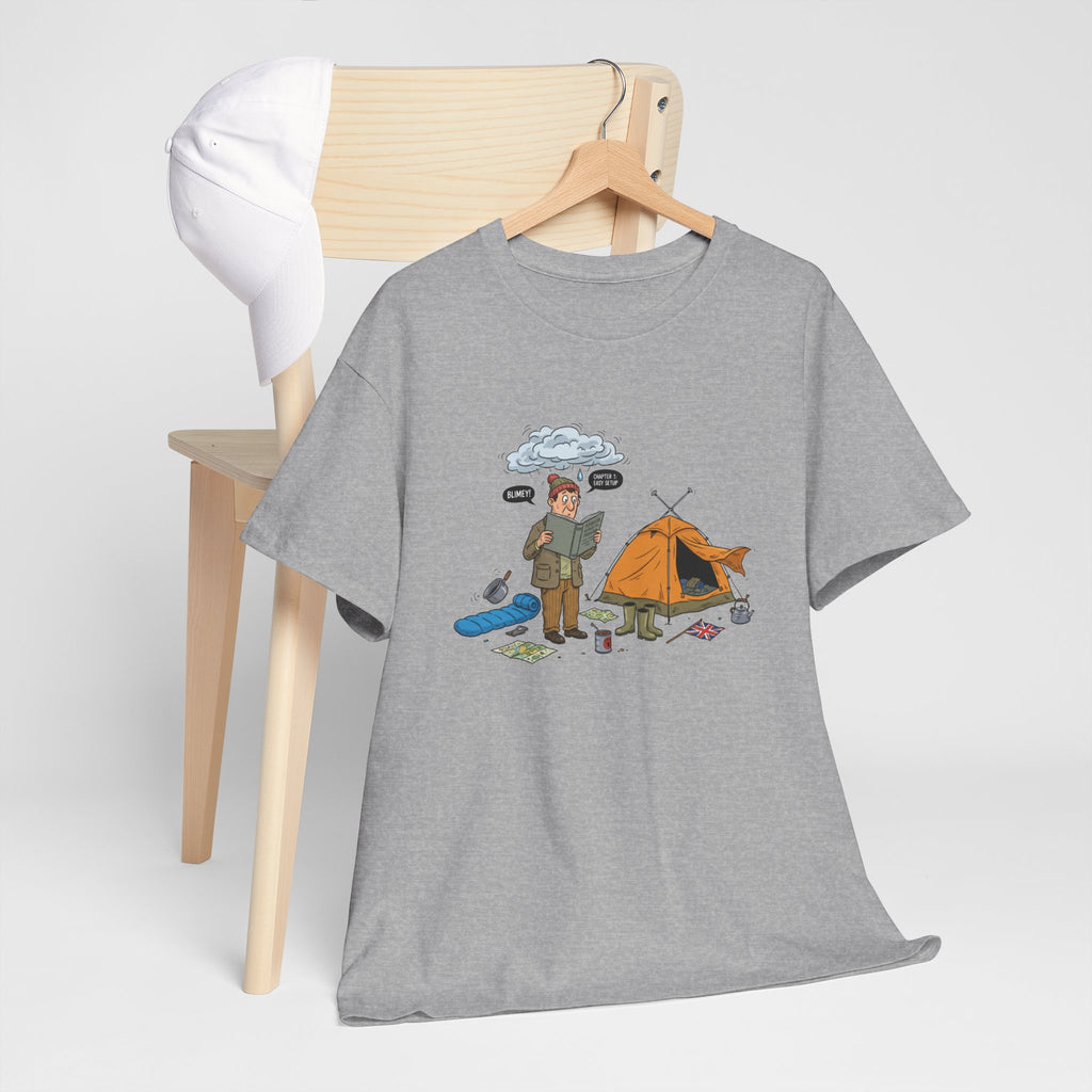 Retro Mountain Camping Graphic T-Shirt — Vintage Campfire Adventure Tee