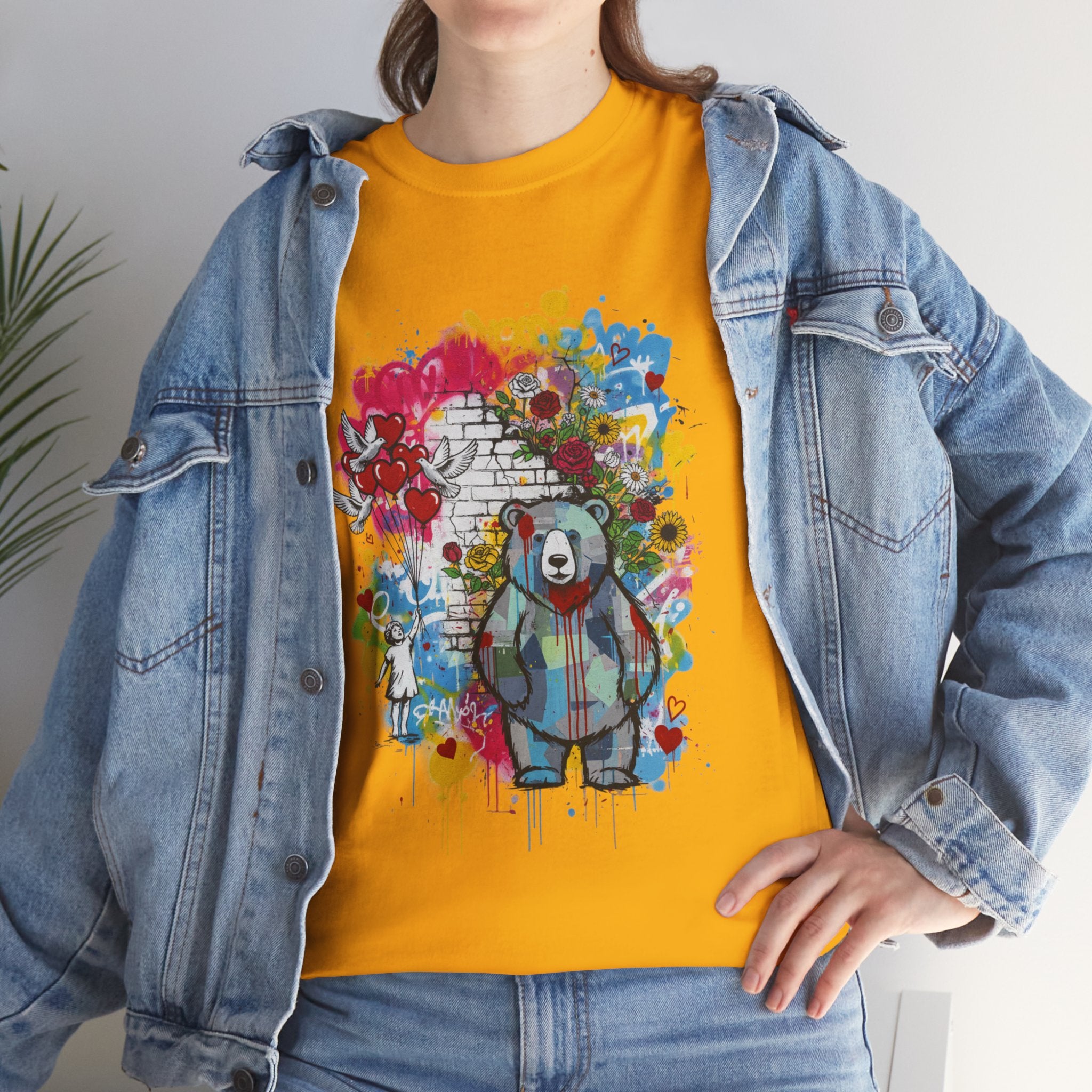 Graffiti Bear T-Shirt — Colourful Street Art Bear Graphic Tee