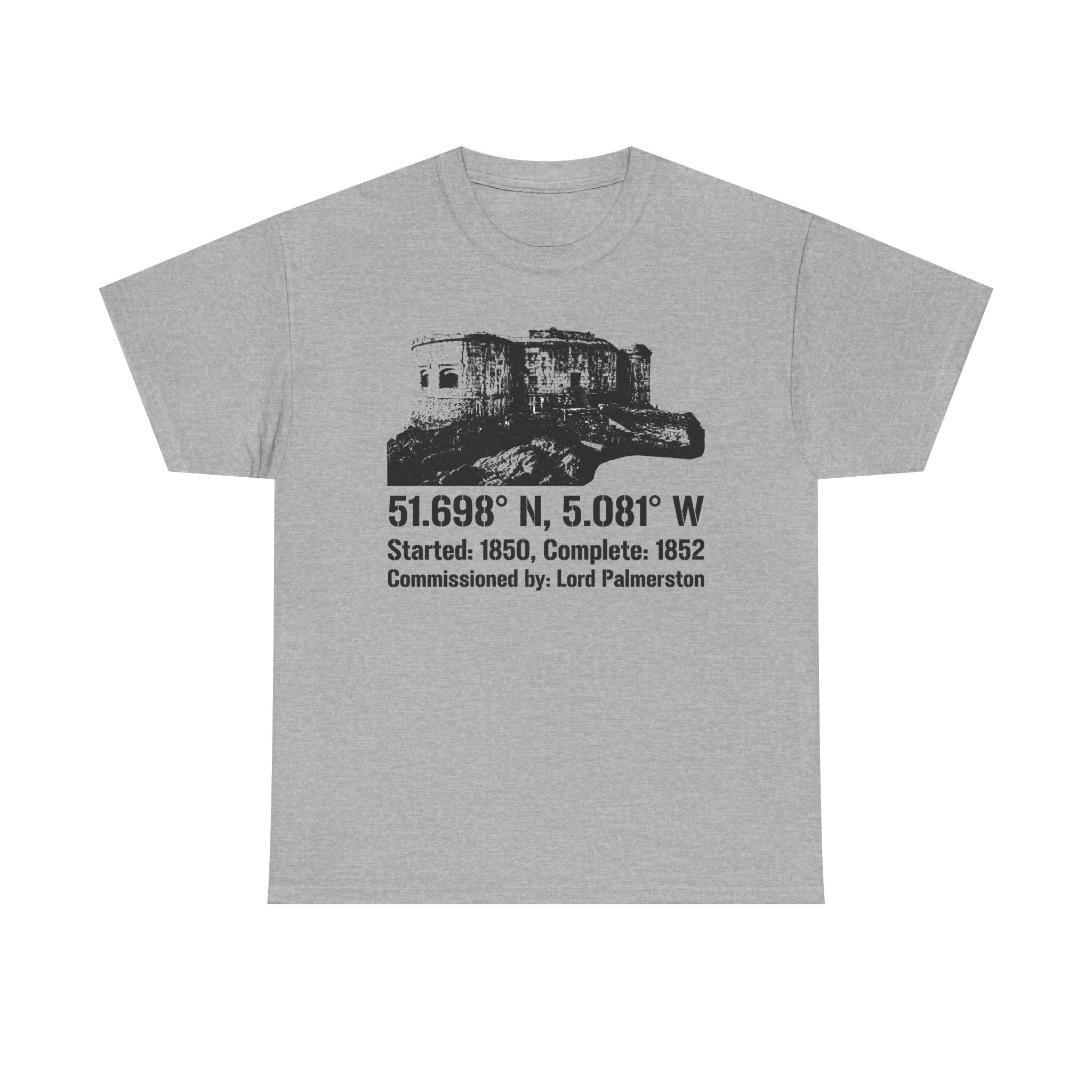 Stack Rock Fort T‑Shirt — Coastal Landmark Graphic Tee