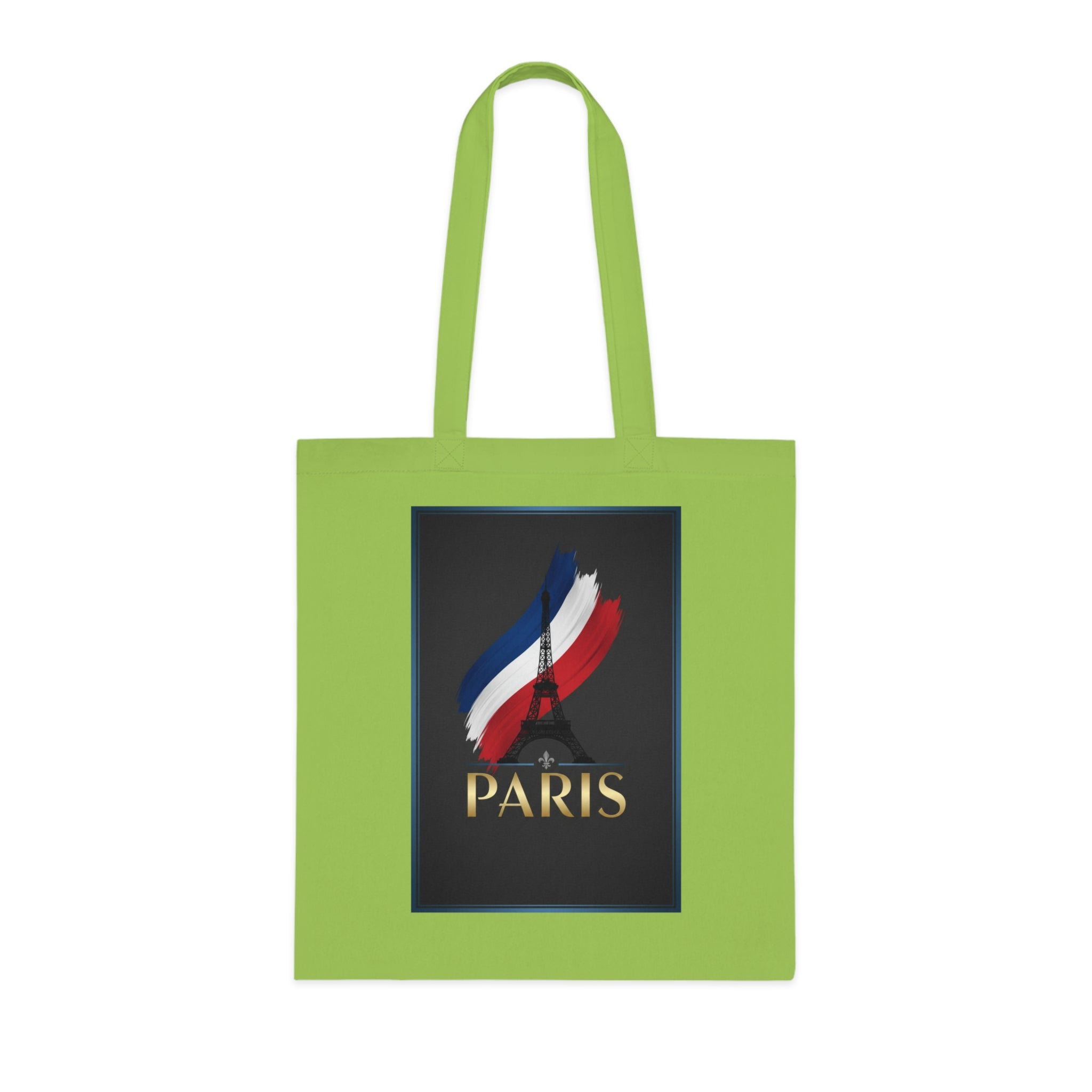 Paris Tricolor Cotton Tote Bag — Eiffel Tower Travel Souvenir