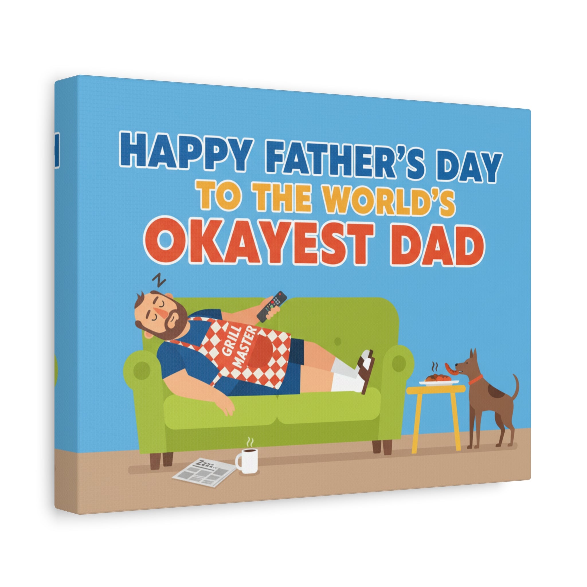 Happy Father’s Day 'Okayest Dad' Canvas Wall Art