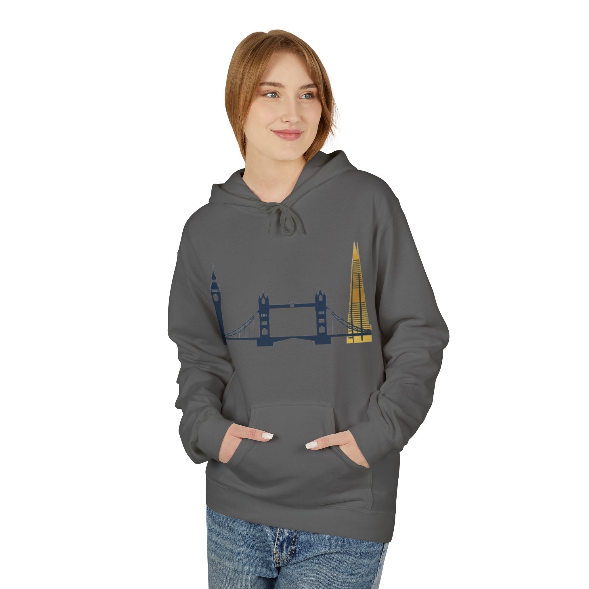 London Skyline Hoodie — Minimal Big Ben, Tower Bridge & The Shard Travel Sweatshirt