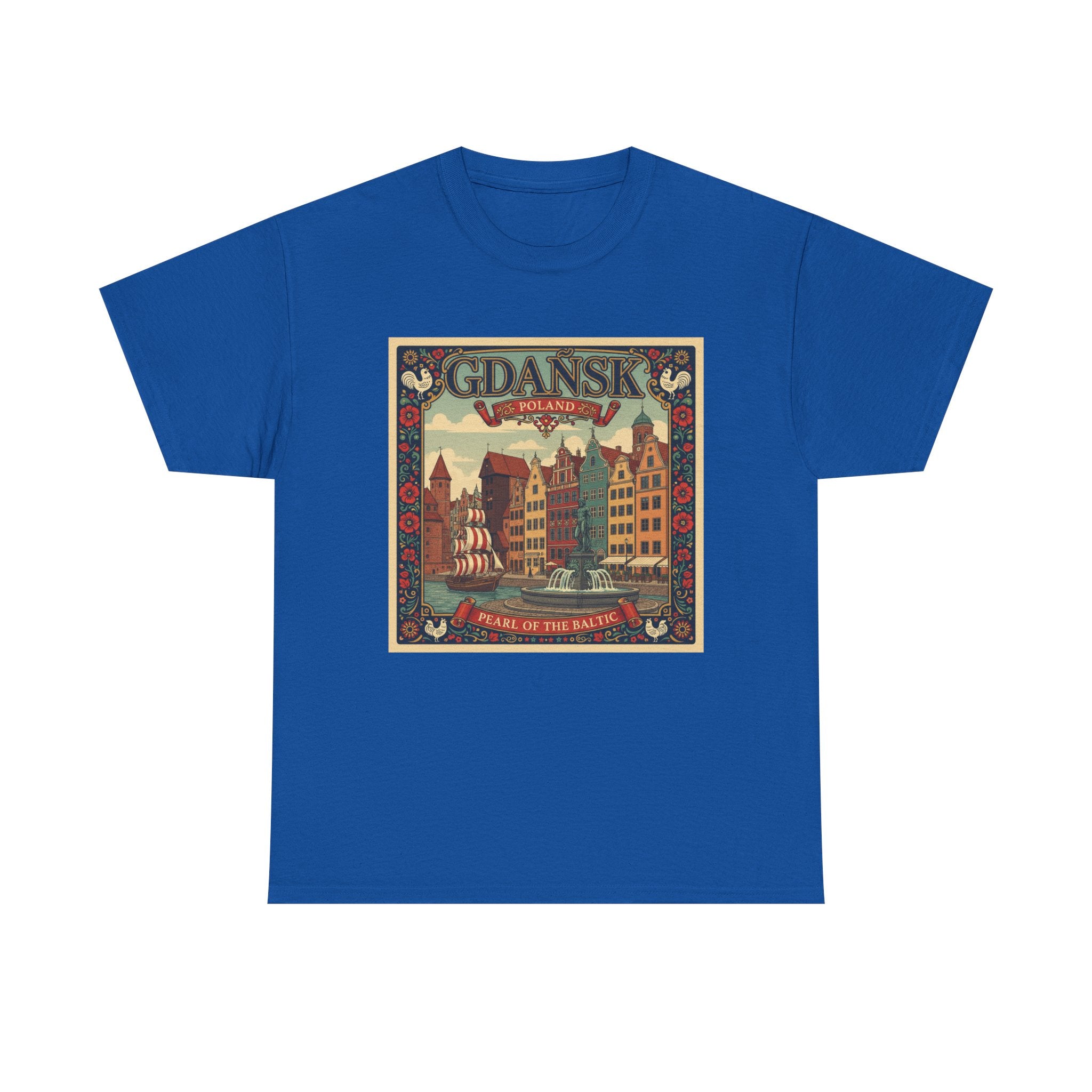 Gdańsk Vintage Travel Tee – Polish Harbor Retro Poster T‑Shirt