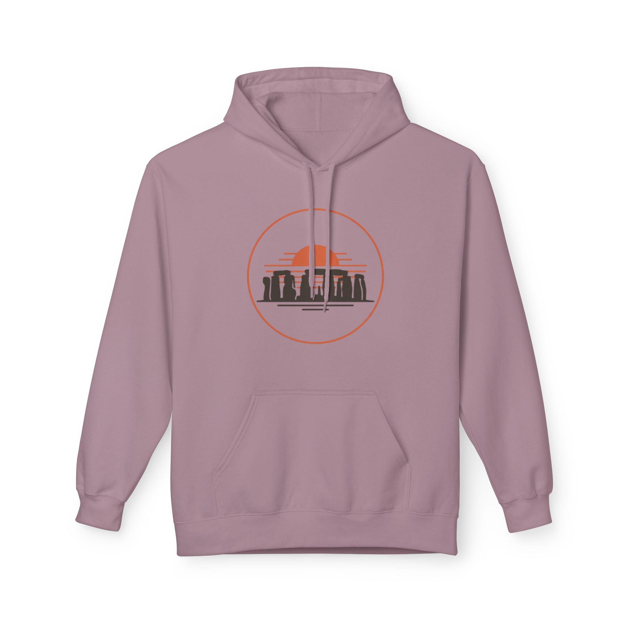 Stonehenge Sunset Hoodie – Retro Circle Graphic Unisex Hoodie