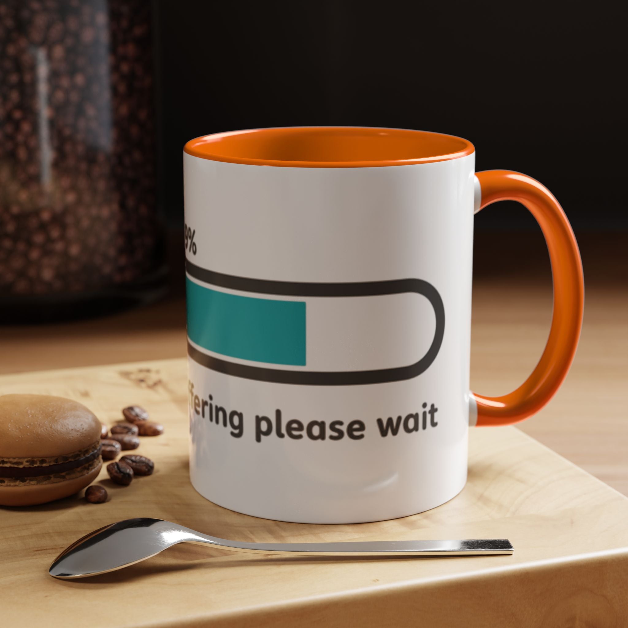 Loading Progress Coffee Mug — "Patience is buffering please wait" Accent Mug