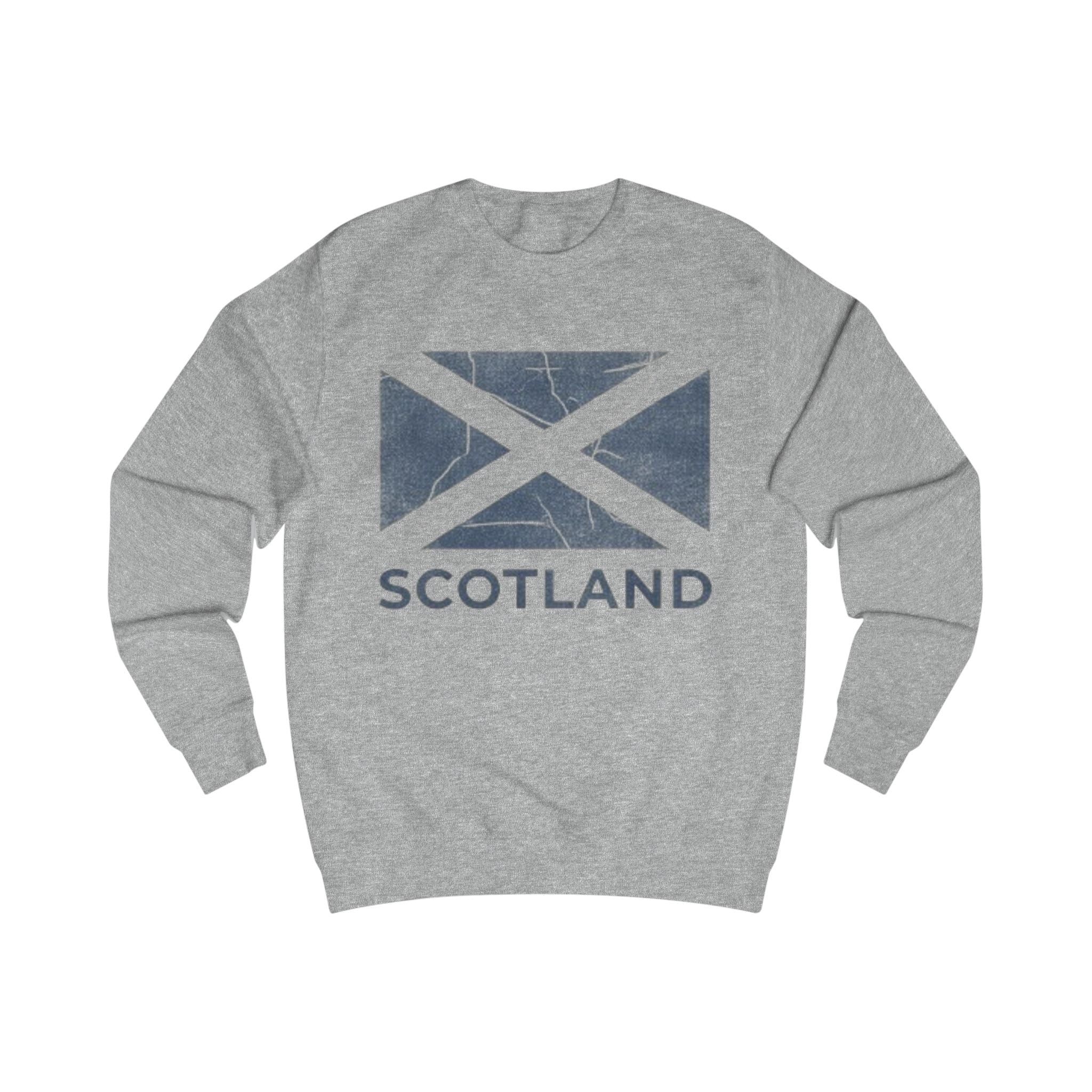 Scotland Flag Sweatshirt — Vintage Distressed Saltire Crewneck