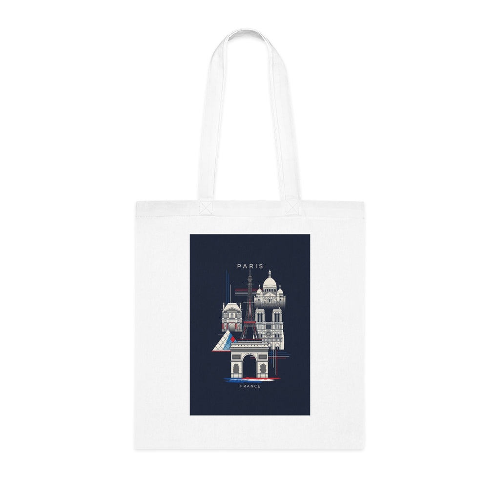 Paris Landmark Tote Bag — Illustrated Sacré‑Cœur Cotton Tote