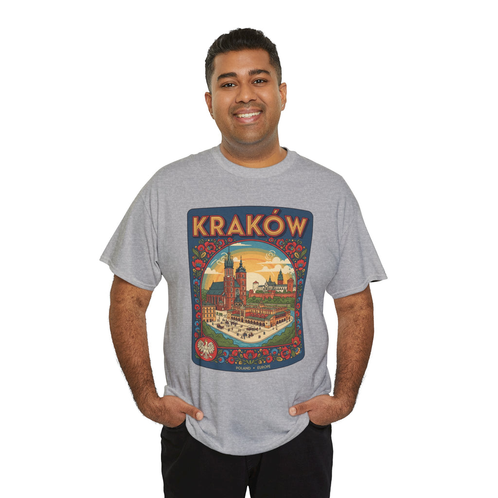 Kraków Vintage Travel T‑Shirt — Retro Polish Cityscape Tee