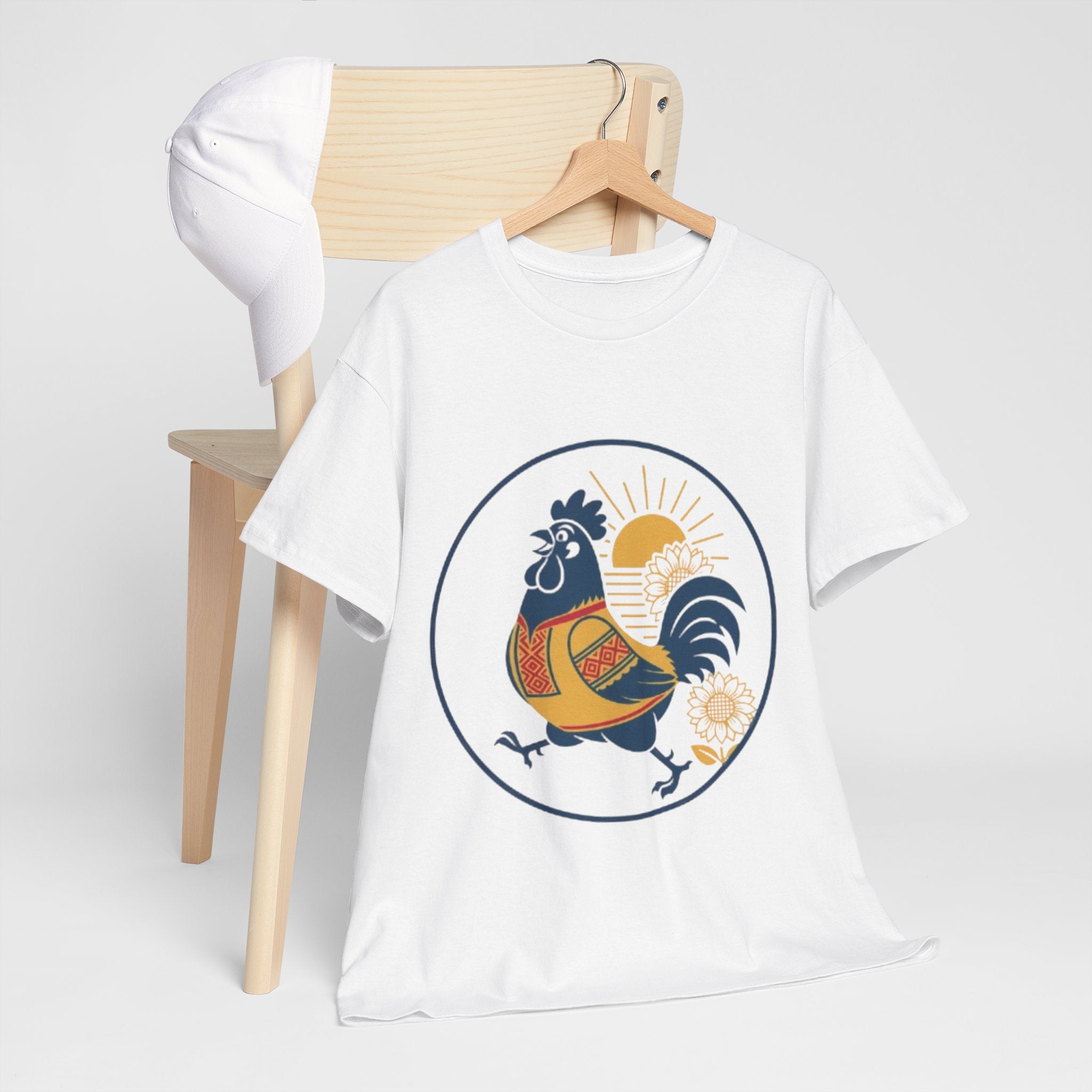 Rooster Sunburst Graphic Tee — Vintage Farmhouse Rooster T-Shirt