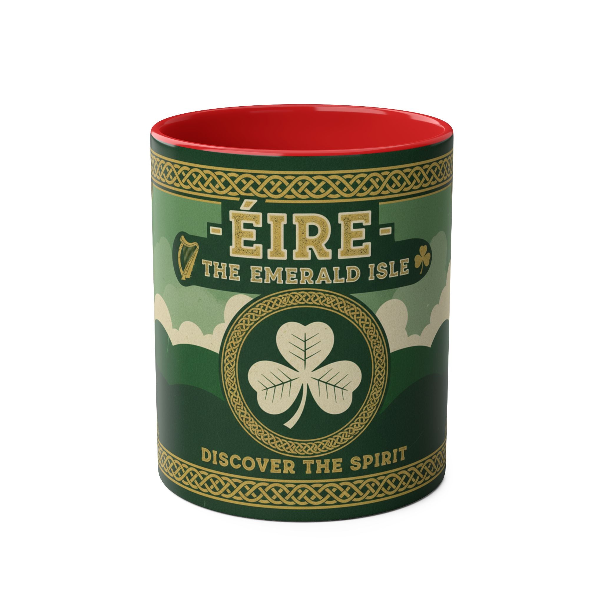 Éire The Emerald Isle Ceramic Coffee Mug — Discover the Spirit, Two-Tone 11oz