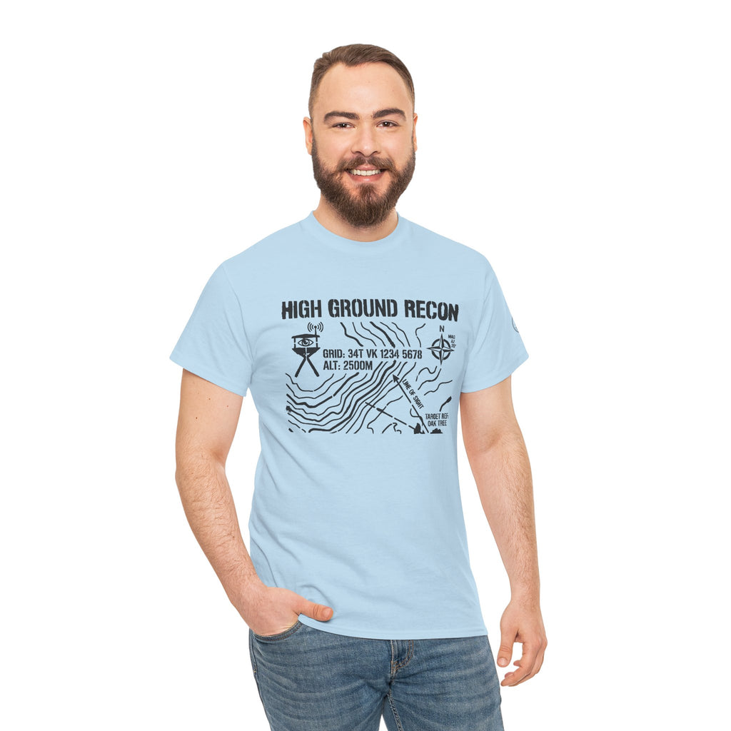 High Ground Recon Tee — Topographic Map Military Patrol Graphic T-Shirt