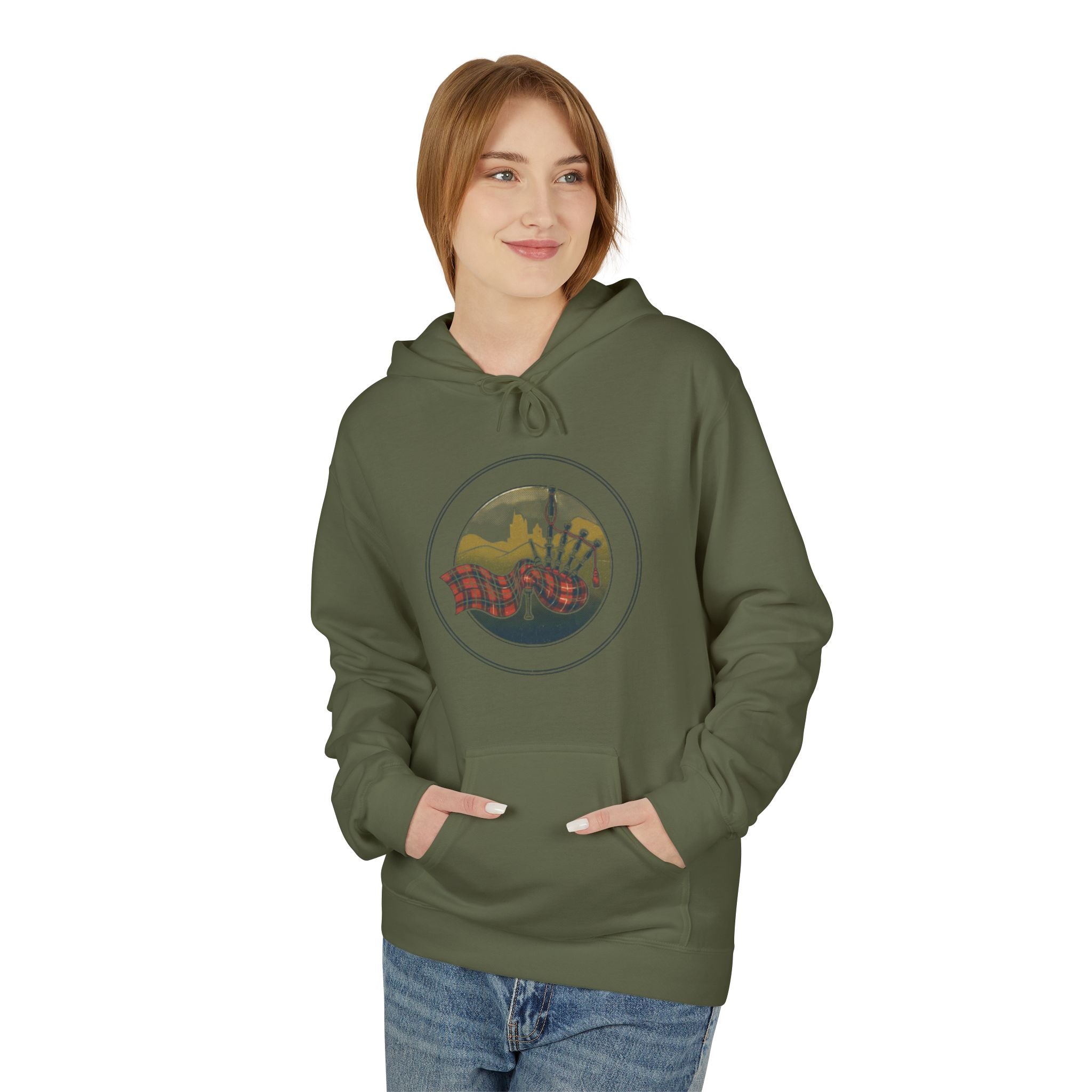 Vintage Mountain Waves Hoodie — Retro Scenic Nature Graphic