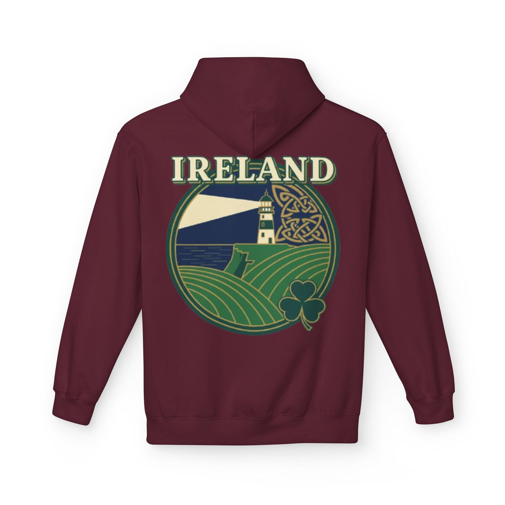 Ireland Lighthouse Hoodie — Celtic Shamrock Travel Sweatshirt