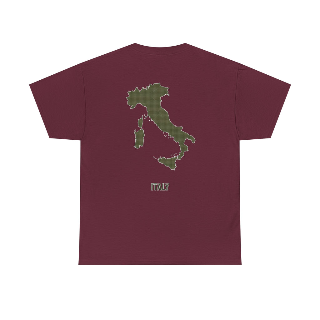 Italy Map T‑Shirt — Minimalist Travel Tee with 'Italy' Text