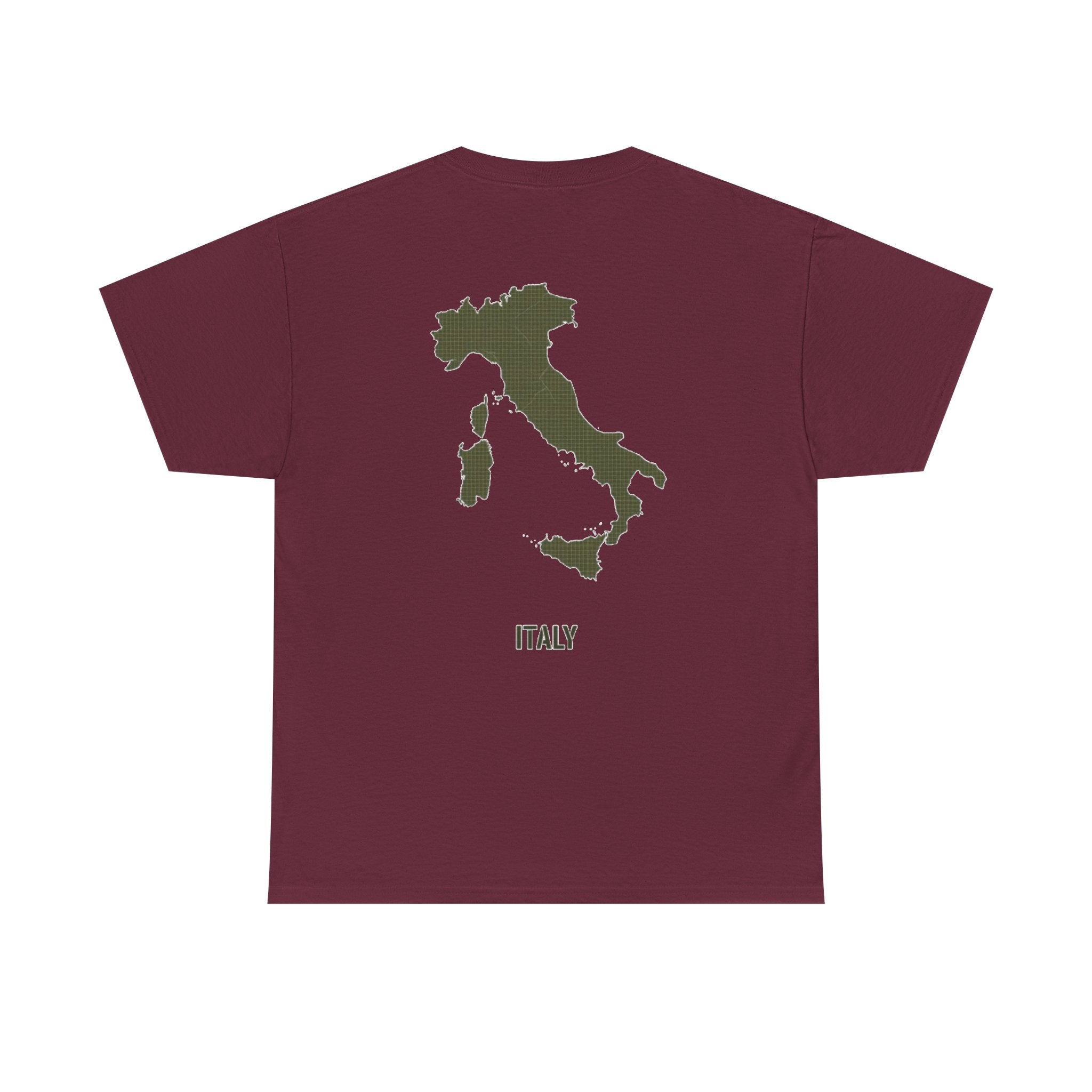 Italy Map T‑Shirt — Minimalist Travel Tee with 'Italy' Text