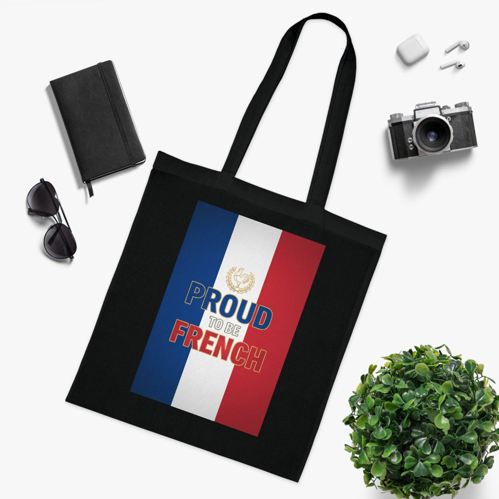 Proud to Be French Cotton Tote — Tricolor Flag Grocery & Market Bag