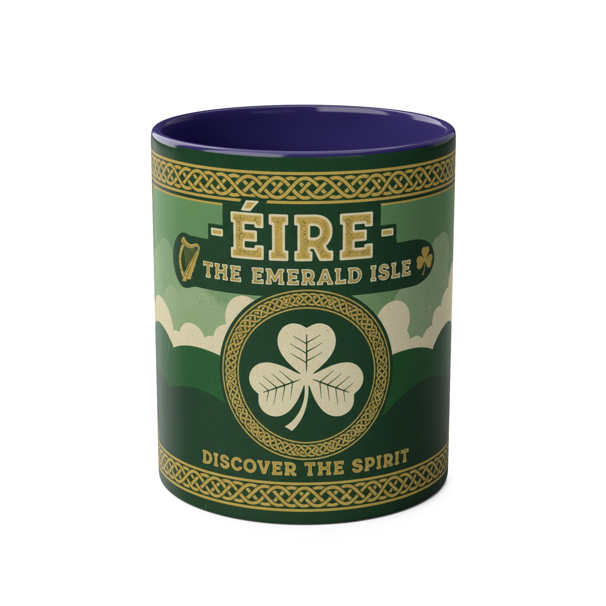 Éire The Emerald Isle Ceramic Coffee Mug — Discover the Spirit, Two-Tone 11oz