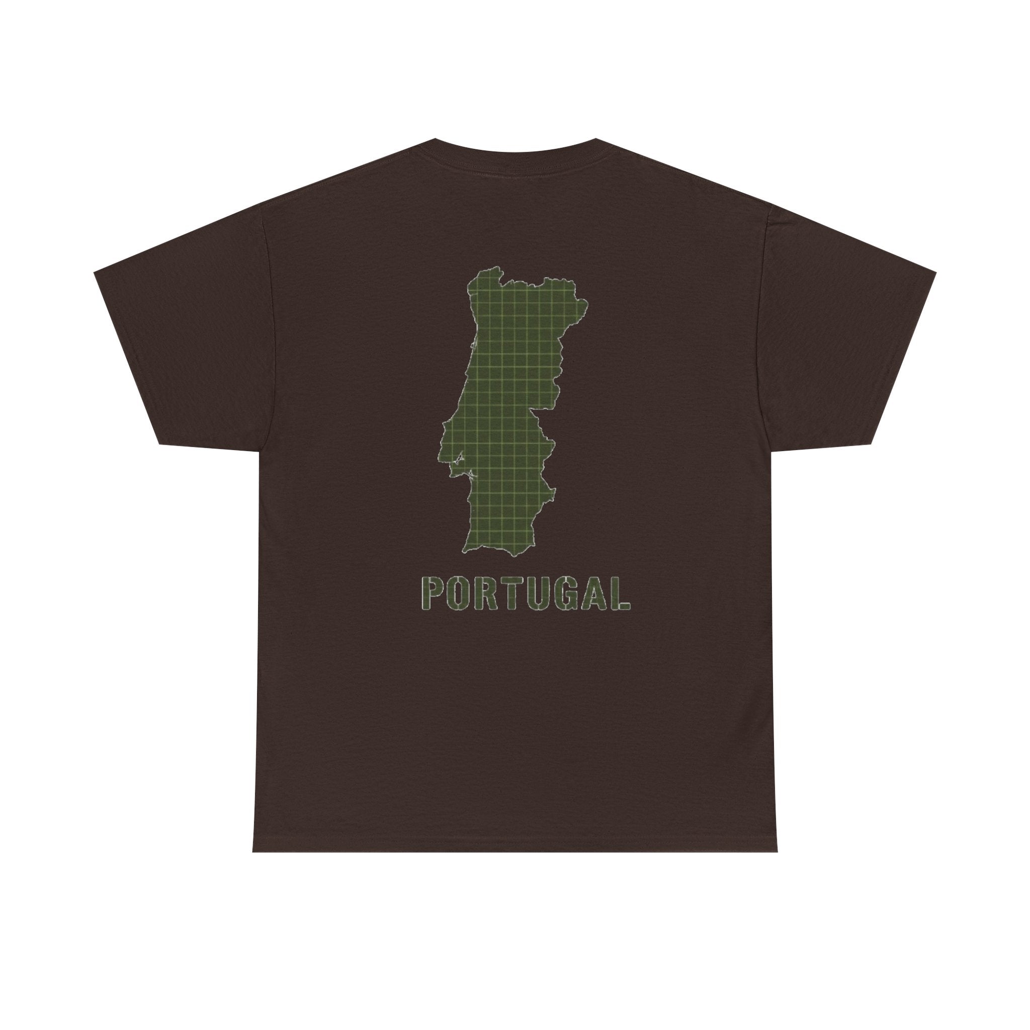 Portugal Map T-Shirt — Vintage Green Grid Portugal Tee