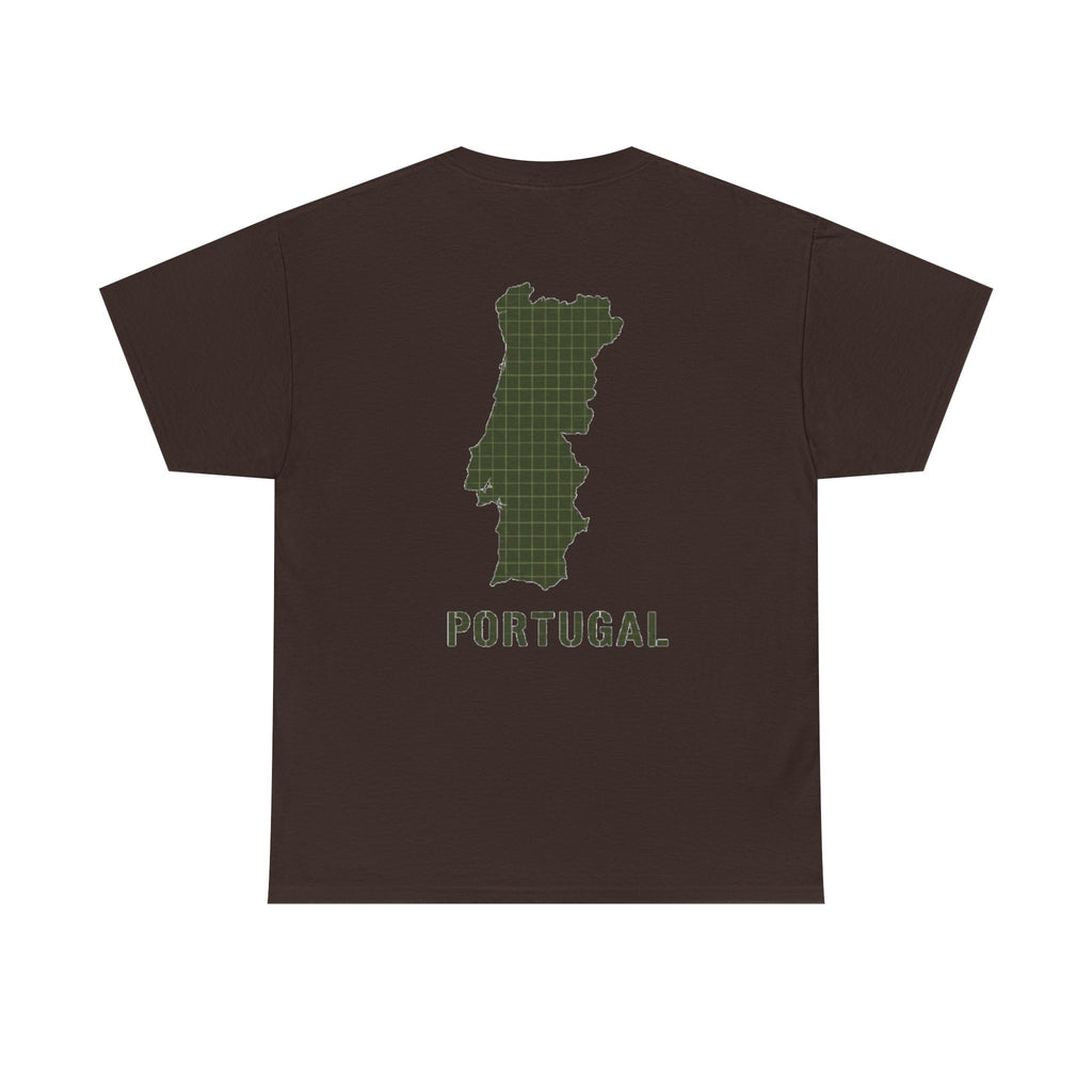 Portugal Map T-Shirt — Vintage Green Grid Portugal Tee