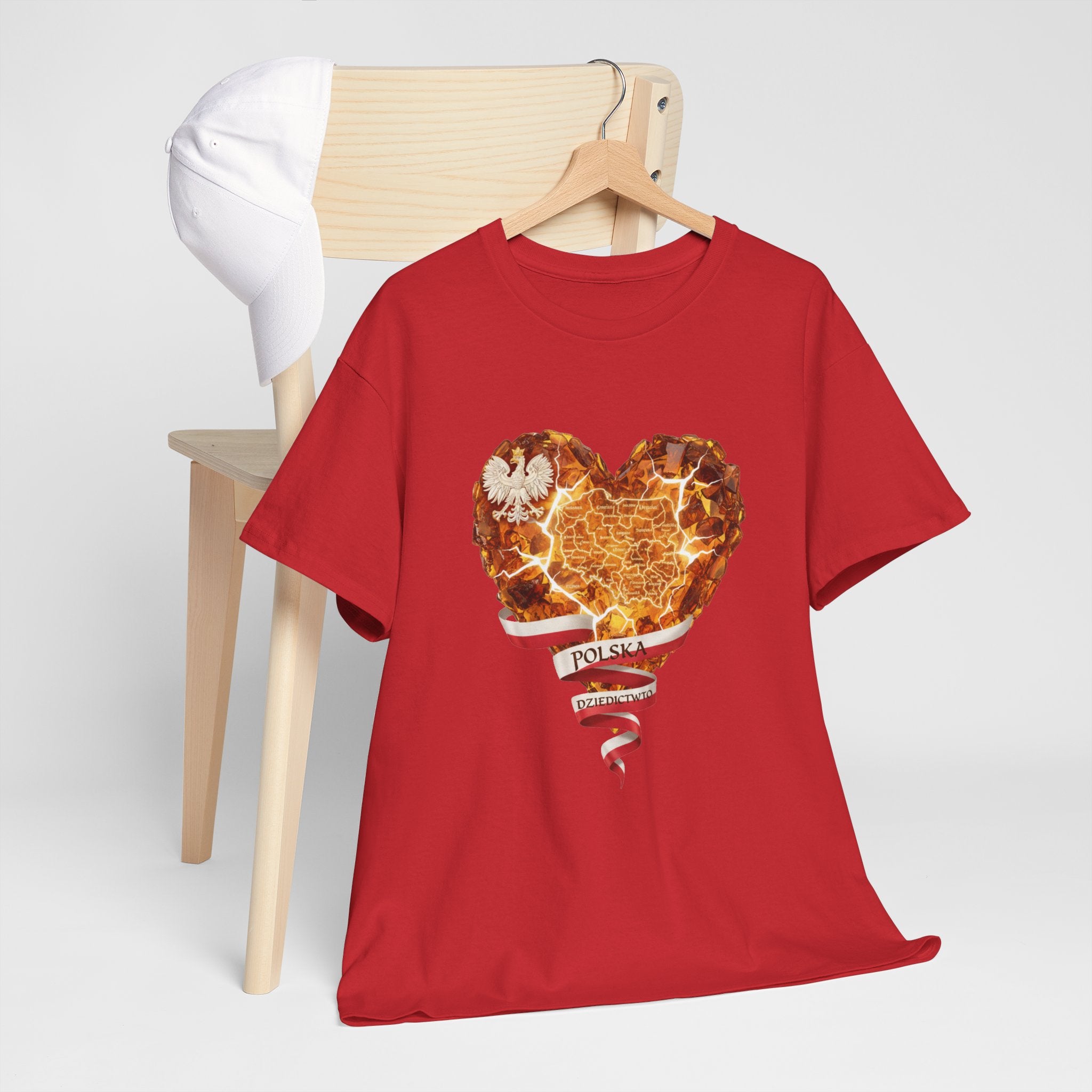 Polish Pride Heart Flame Tee | Polska Heritage T-Shirt