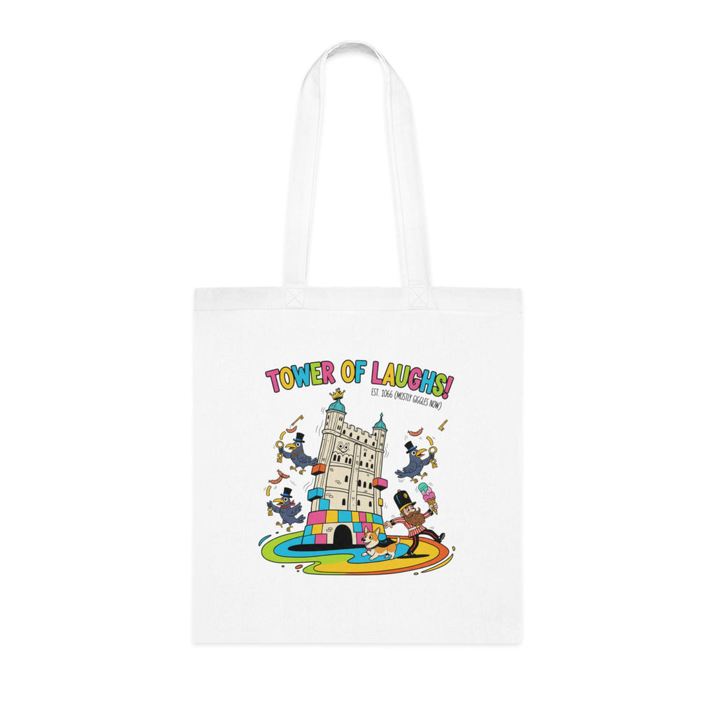 Tower of Laughs Cotton Tote — Colorful Castle Kids Tote Bag