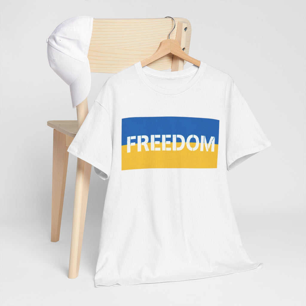 Freedom Flag T‑Shirt — Blue & Yellow Freedom Graphic Tee