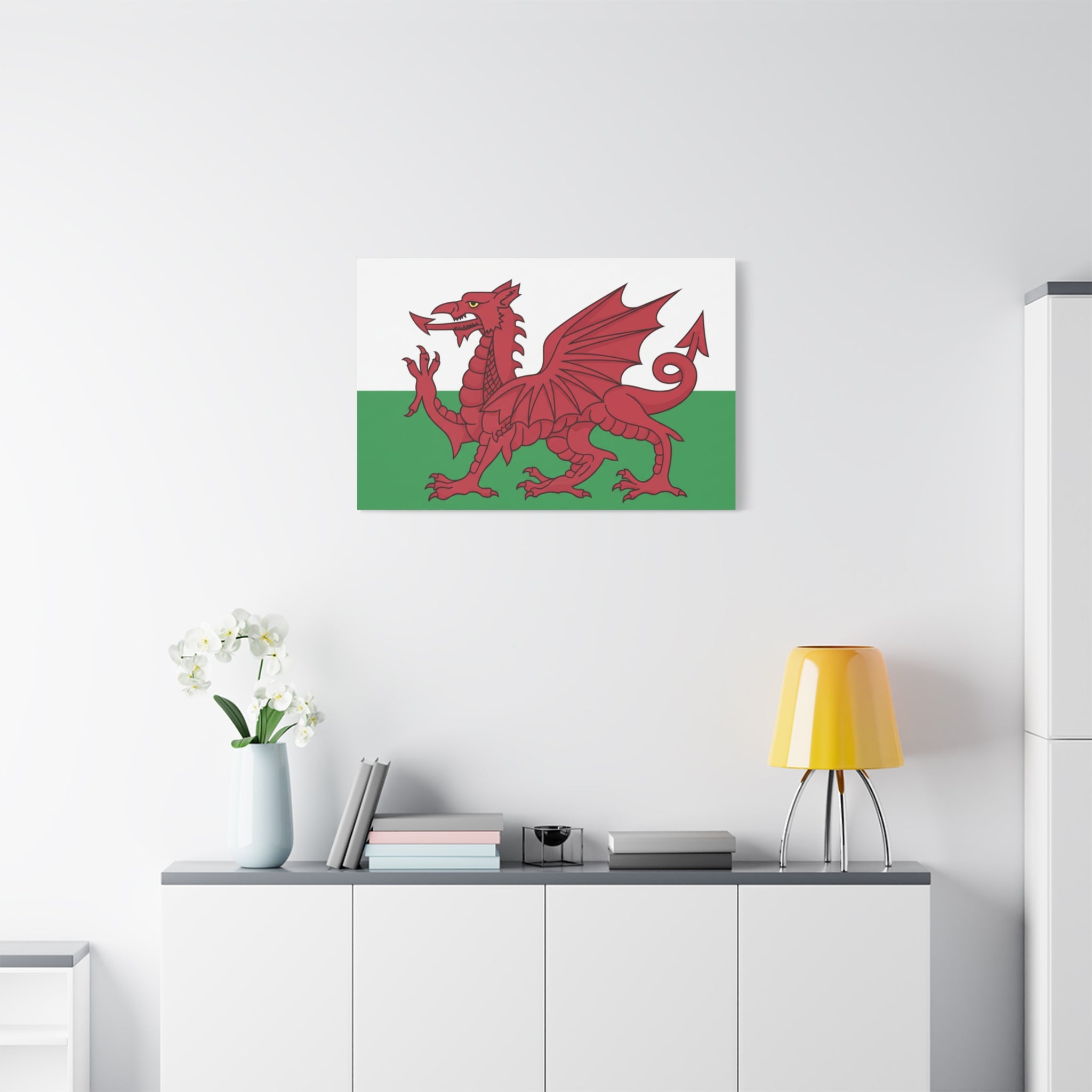 Welsh Flag Canvas Print — Red Dragon Matte Stretched Wall Art