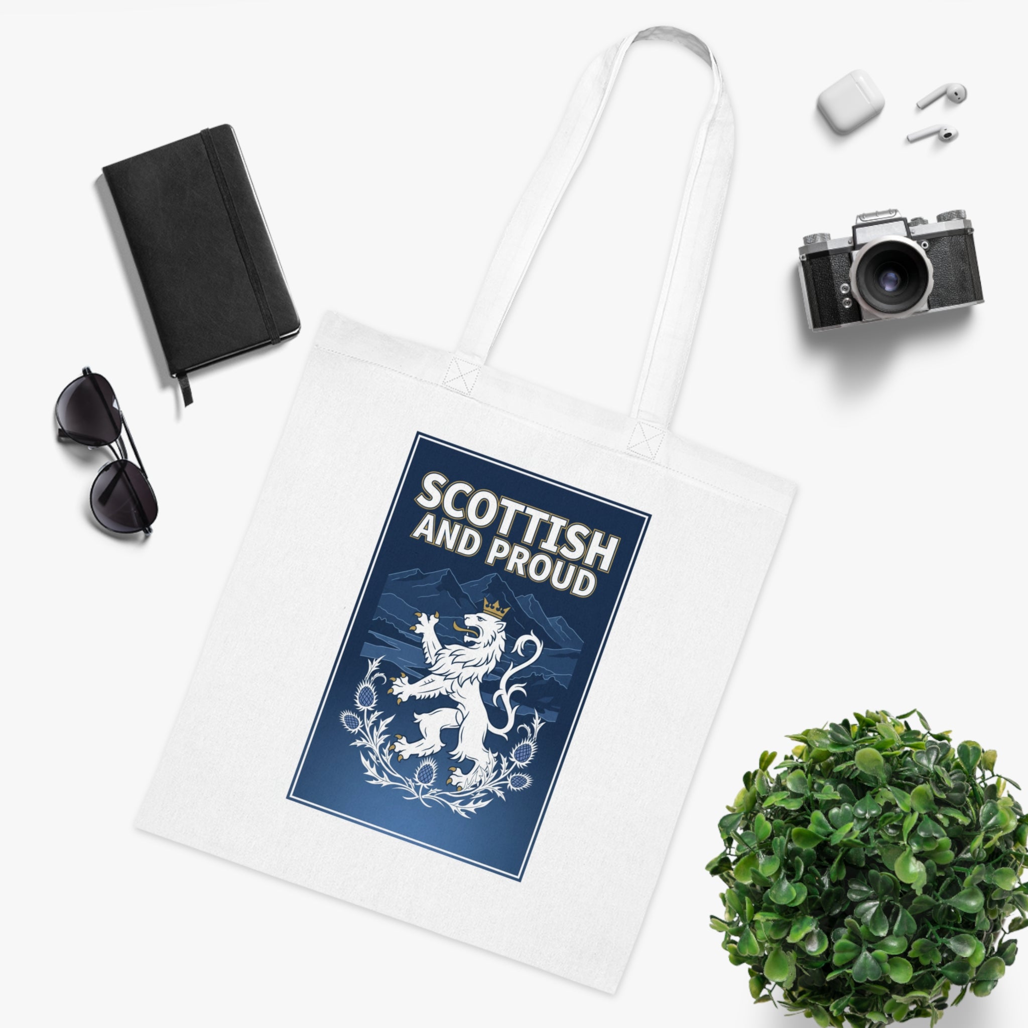 Scottish and Proud Tote Bag — Cotton Grocery & Market Tote with Lion Rampant Design