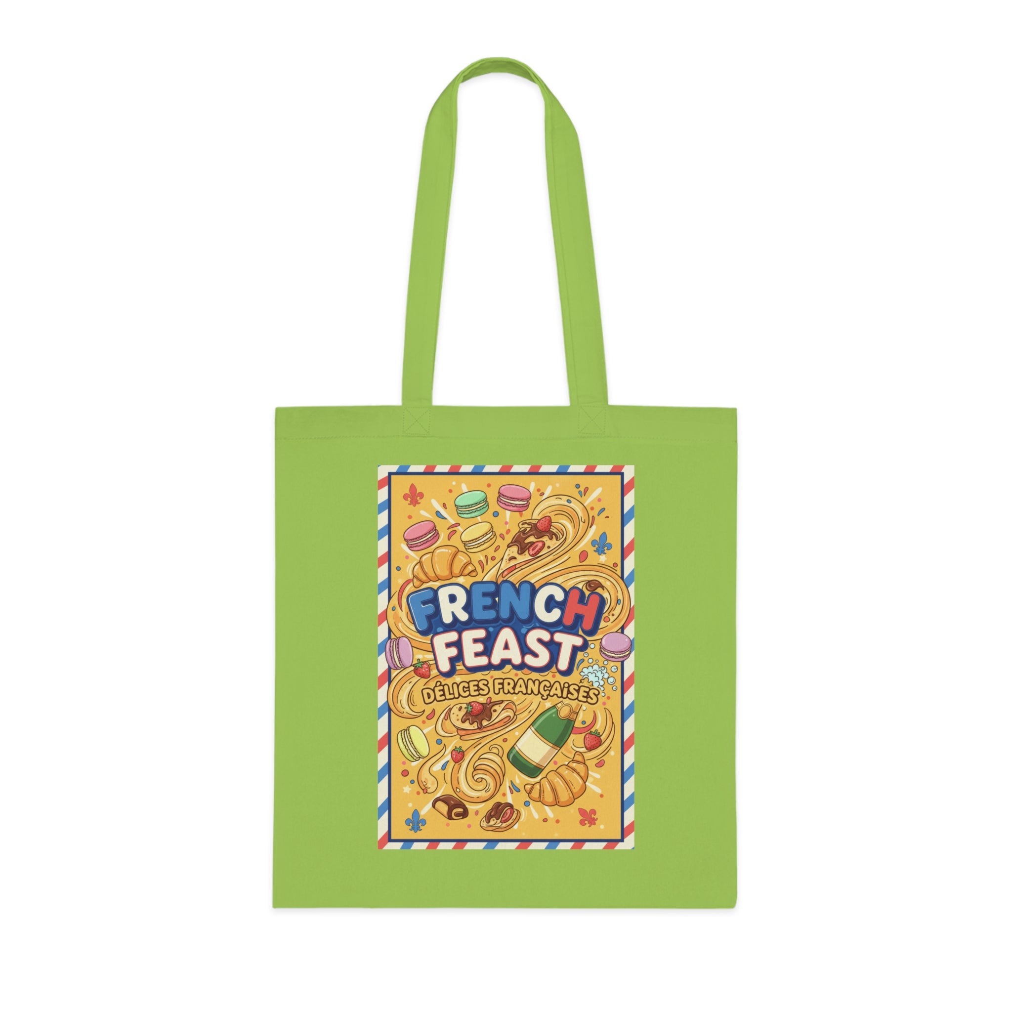French Feast Tote Bag — Illustrated Pastries & Food Market Cotton Tote