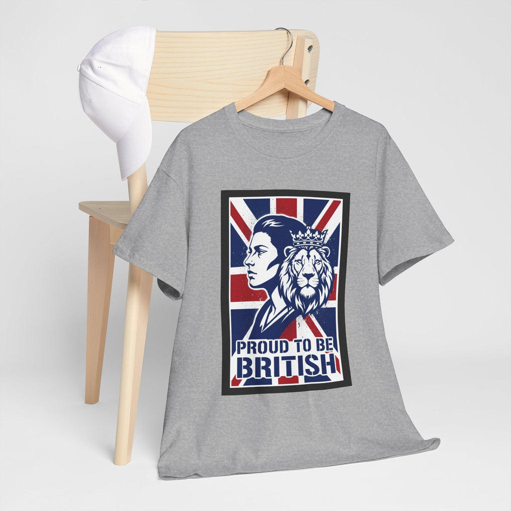 Proud to Be British T-Shirt – Union Jack Lion Graphic Tee