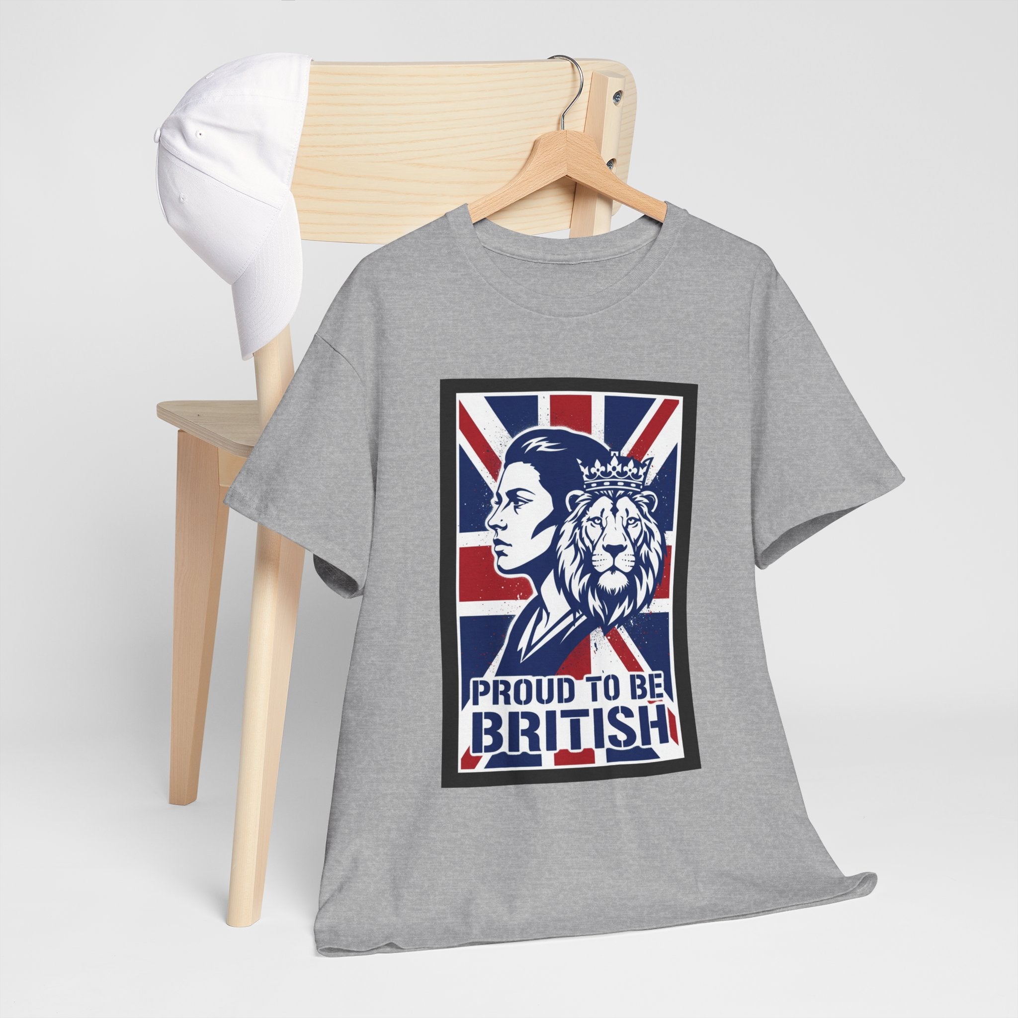 Proud to Be British T-Shirt – Union Jack Lion Graphic Tee