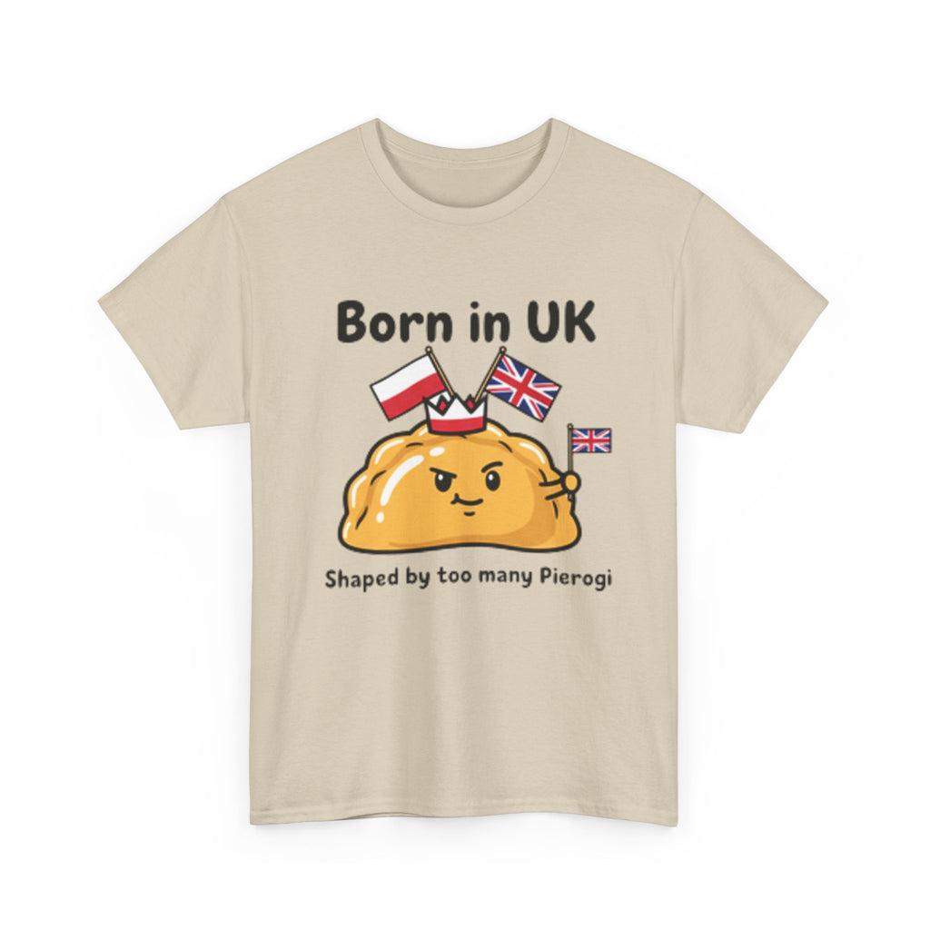 Born in UK Pierogi T‑Shirt — Funny Polish‑British Pride Tee