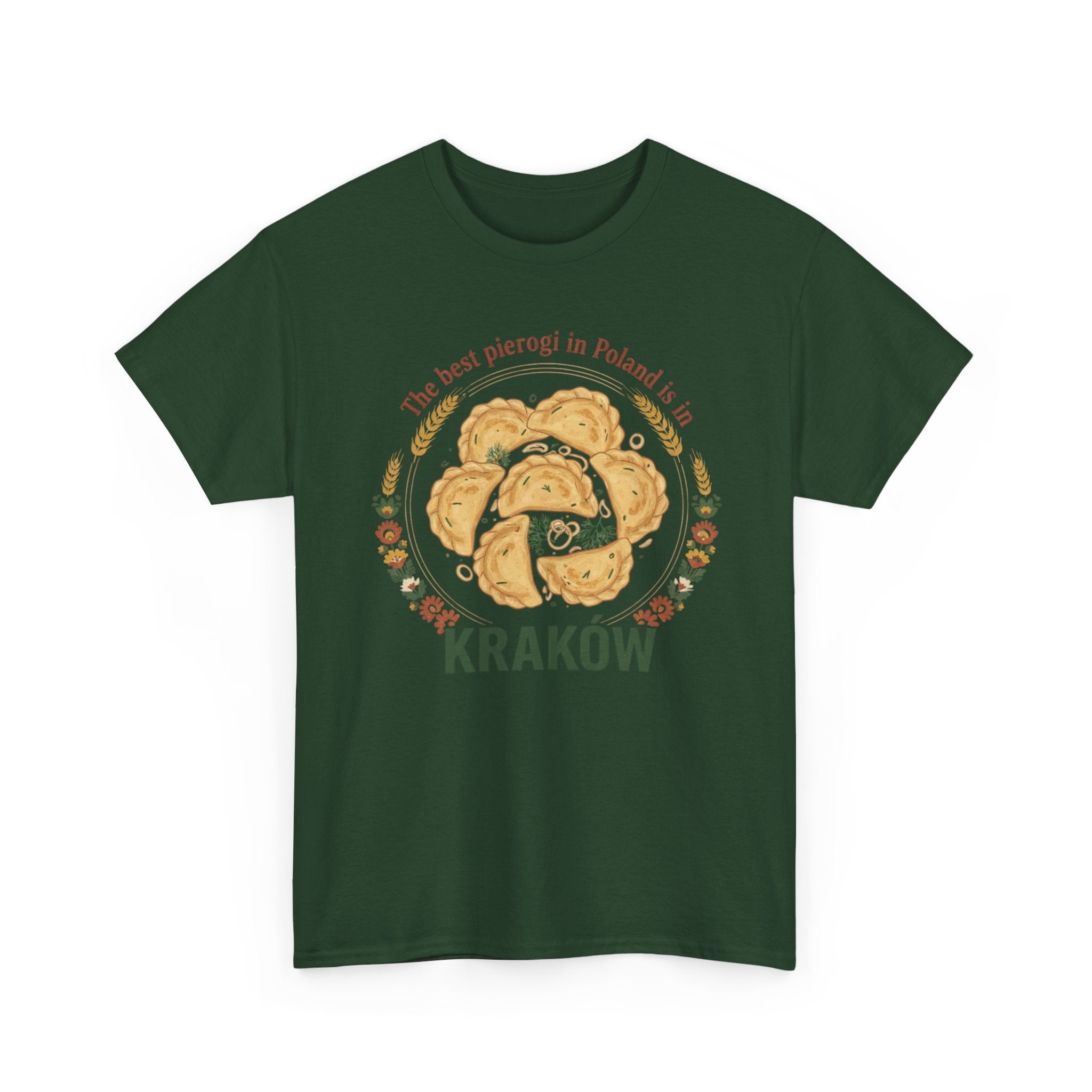 Kraków Pierogi Graphic Tee — "The best pierogi in Poland is in KRAKÓW" T-Shirt