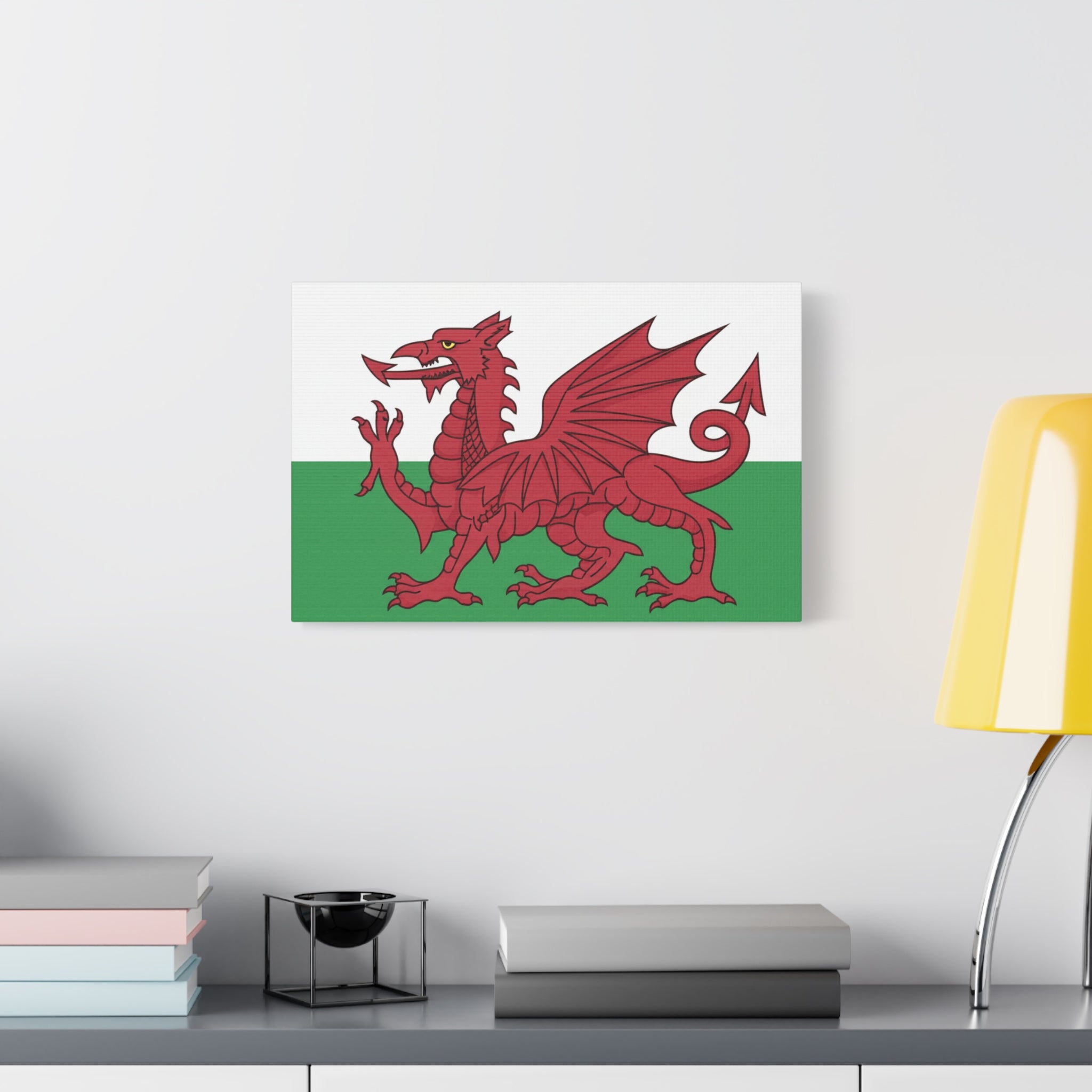 Welsh Flag Canvas Print — Red Dragon Matte Stretched Wall Art