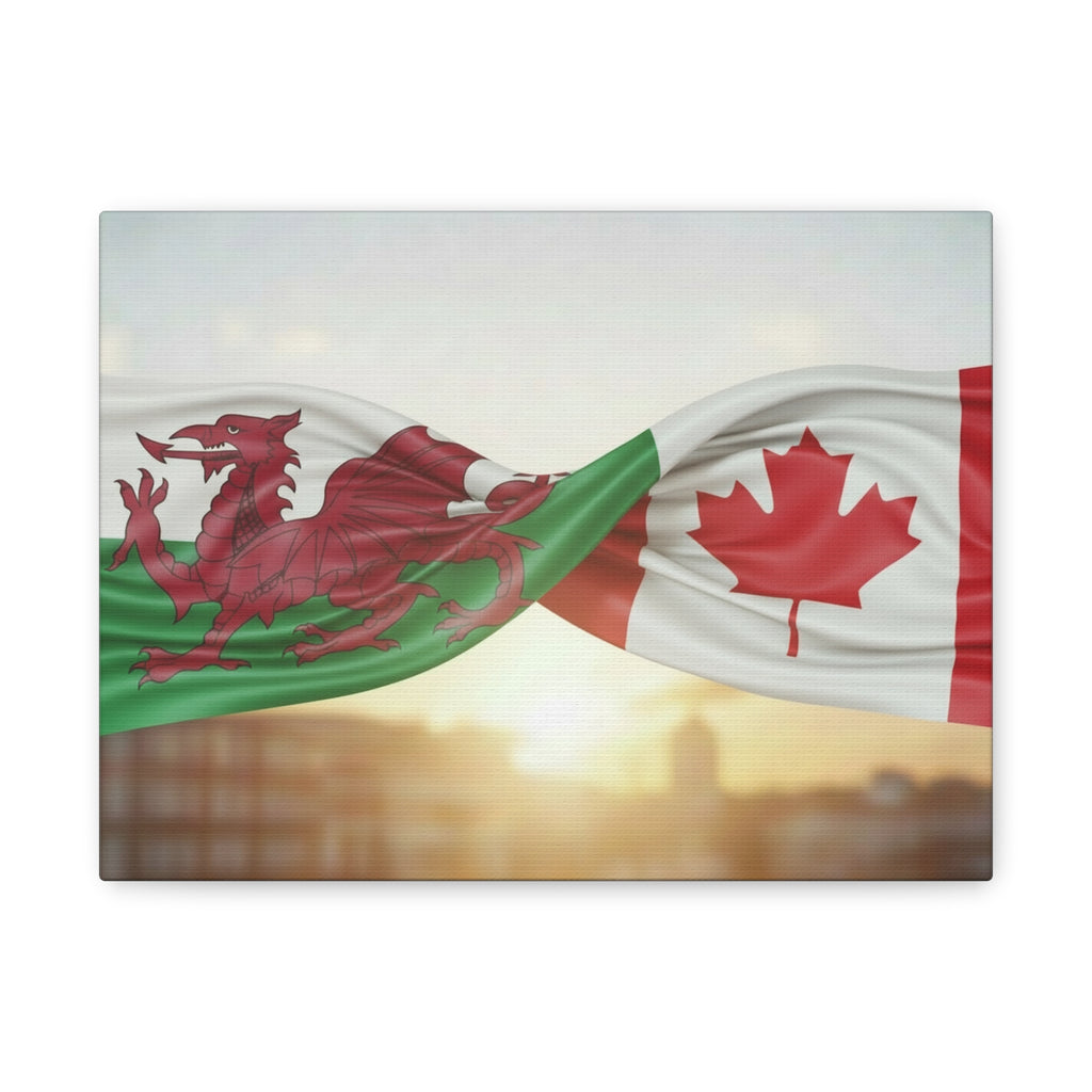 Welsh-Canadian Flag Canvas Print — Matte Stretched Wall Art (1.25")