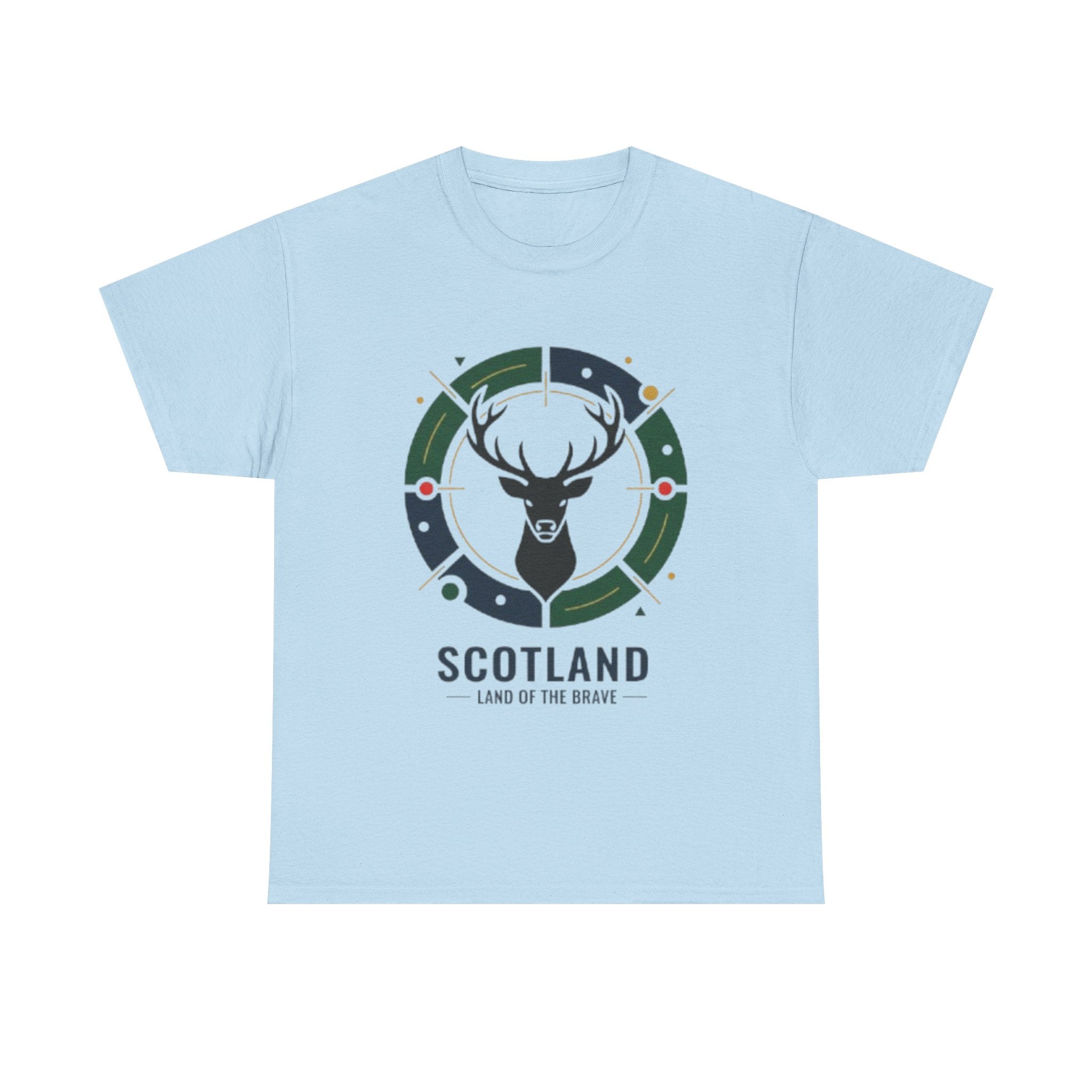 Scotland Stag Crest T‑Shirt — "Scotland: Land of the Brave" Graphic Tee