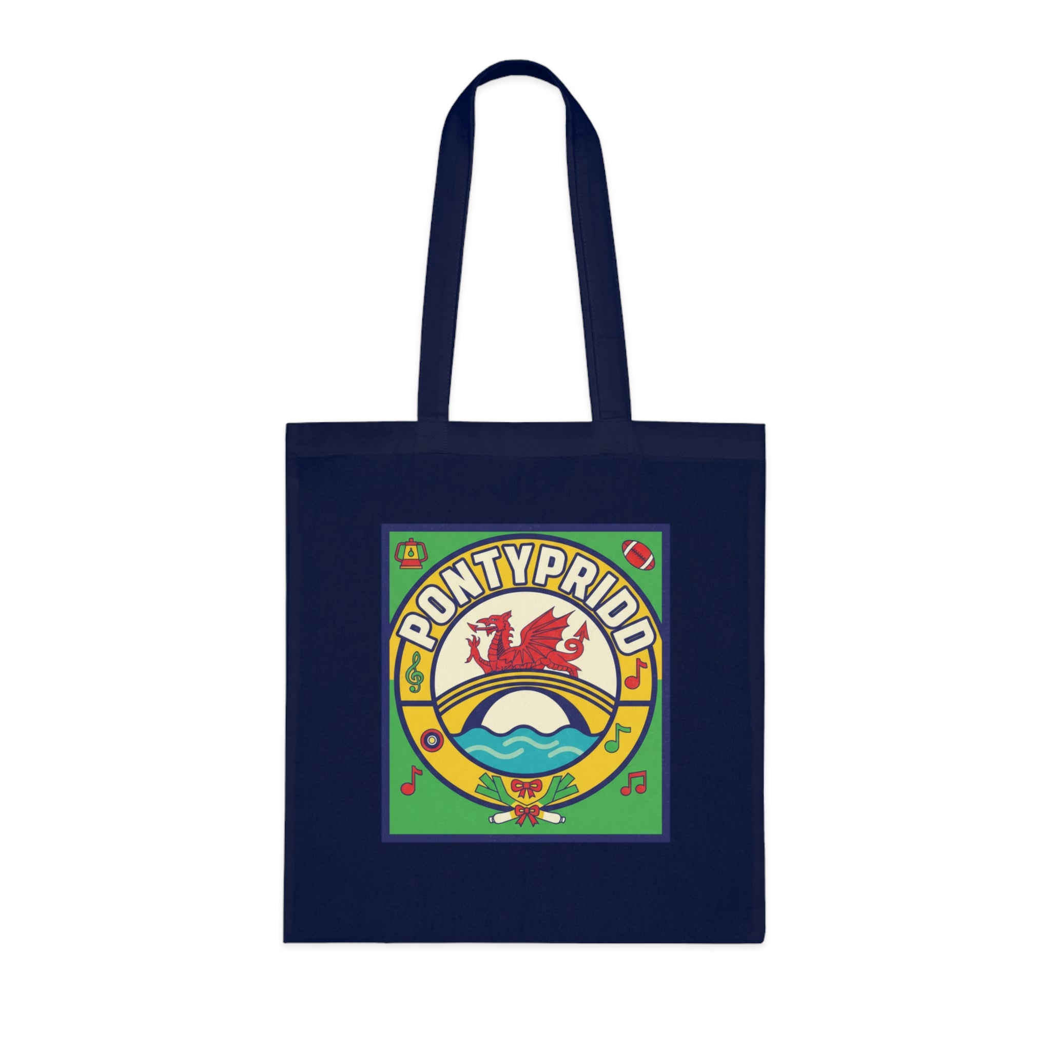 Pontypridd Retro Welsh Pride Cotton Tote Bag