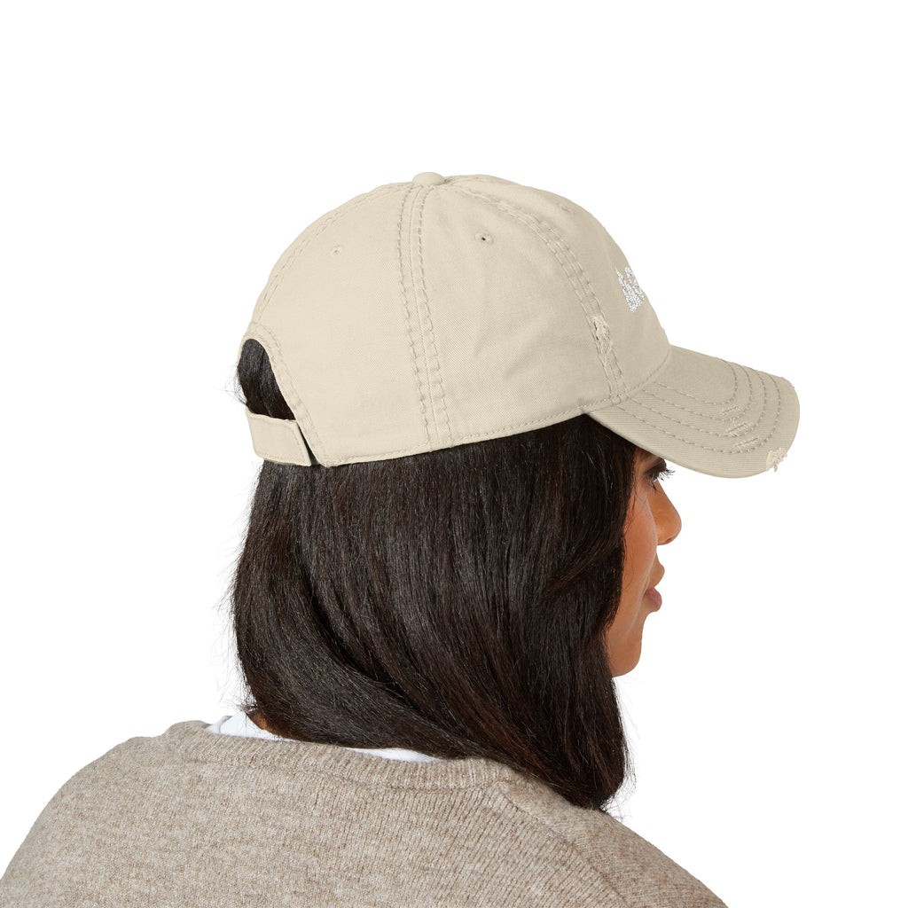 Distressed Embroidered Dad Hat - 'GALLUS' Vintage Cotton Cap