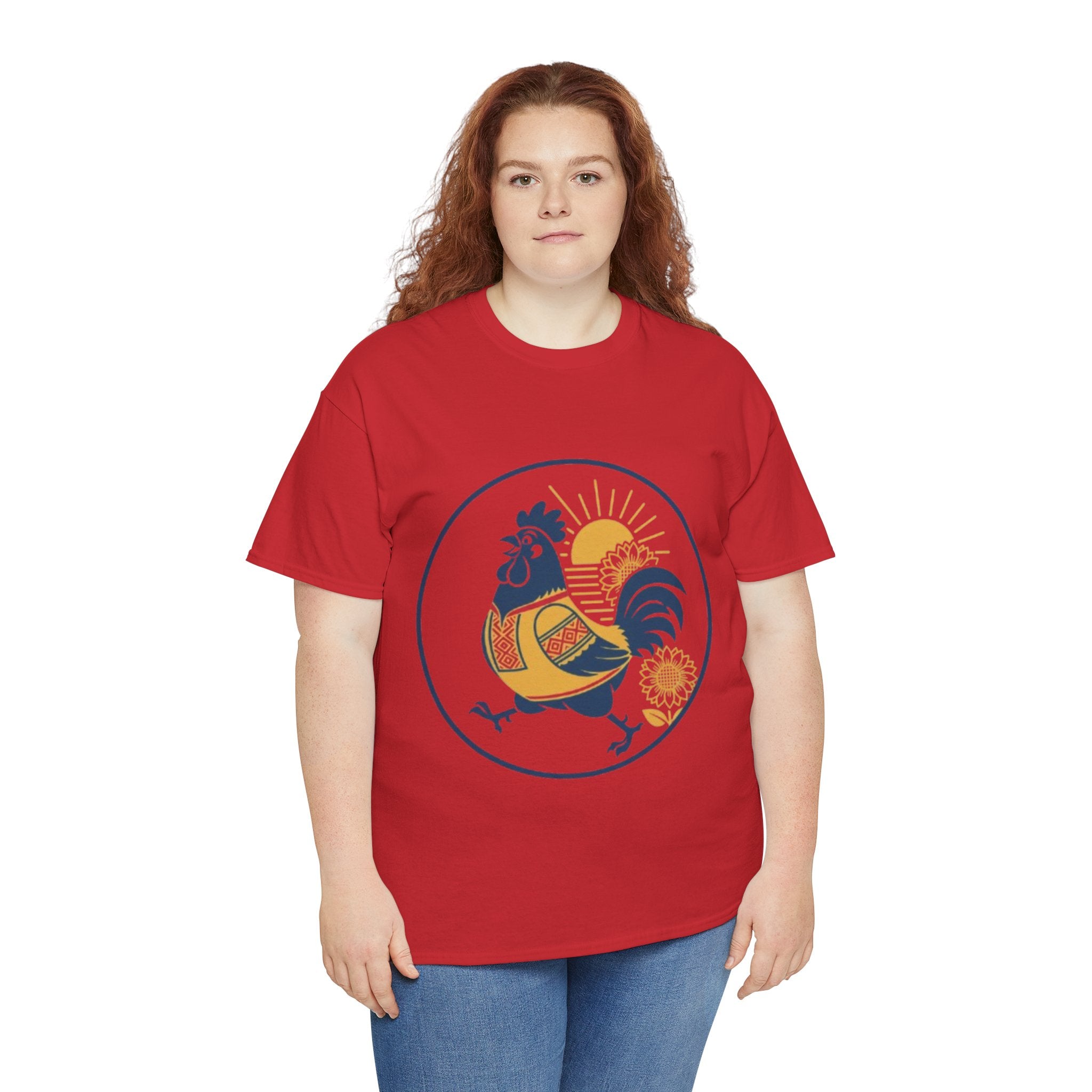 Rooster Sunburst Graphic Tee — Vintage Farmhouse Rooster T-Shirt
