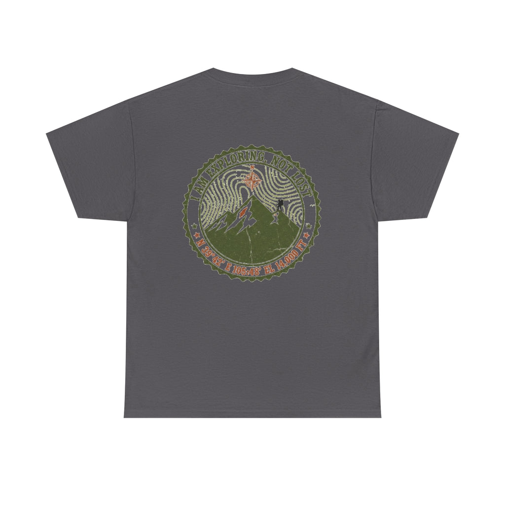 Adventure Mountain Tee – "I Am Exploring, Not Lost" Graphic T-Shirt