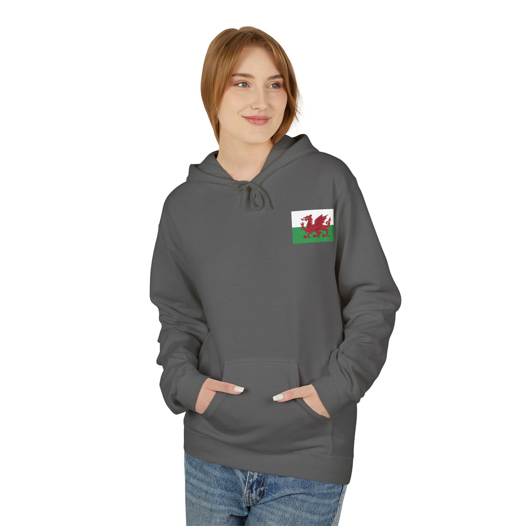 Welsh Dragon Drinking Beer Hoodie — Rugby Pub Fan Pullover