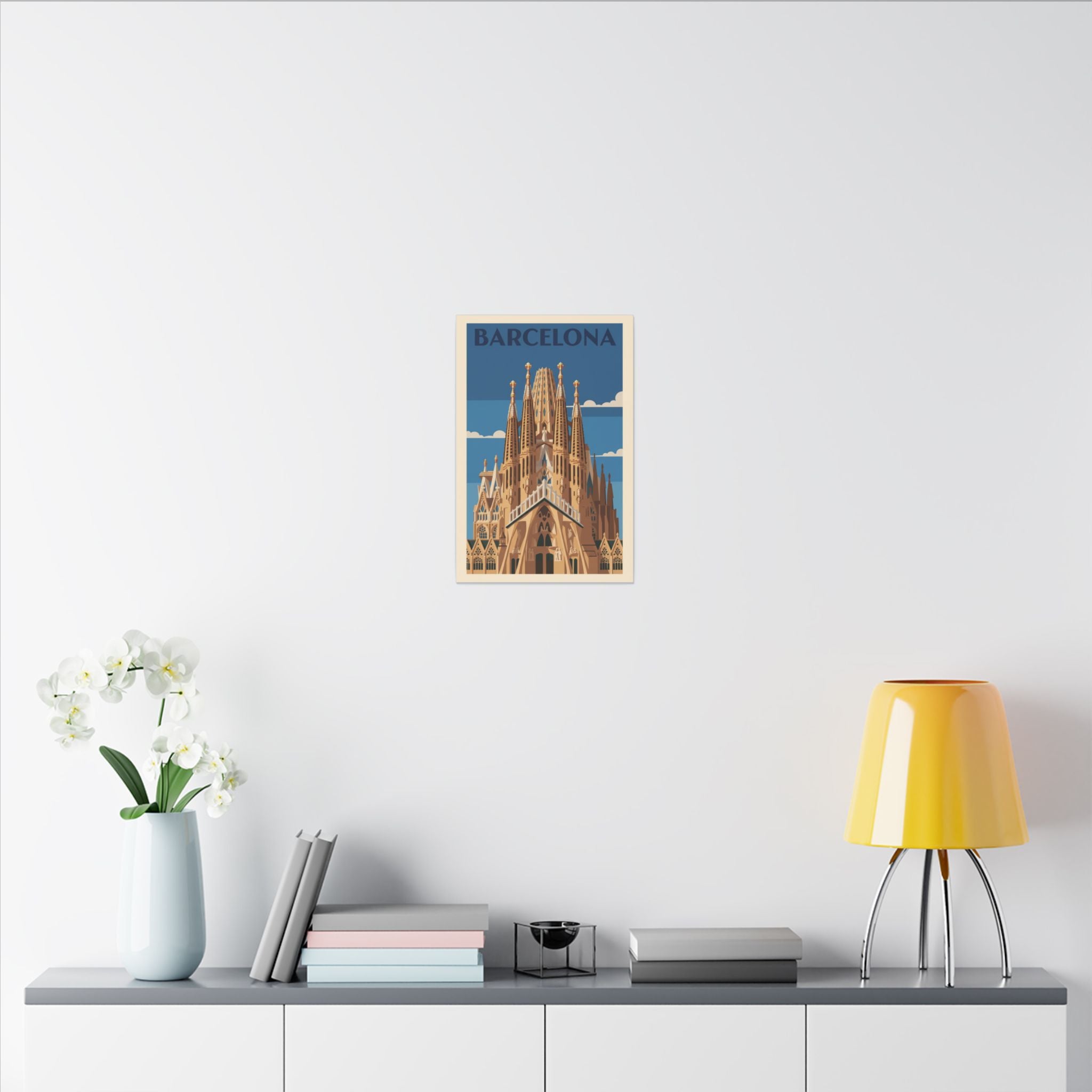 Barcelona Sagrada Familia Matte Canvas Print Stretched Travel Poster Wall Art