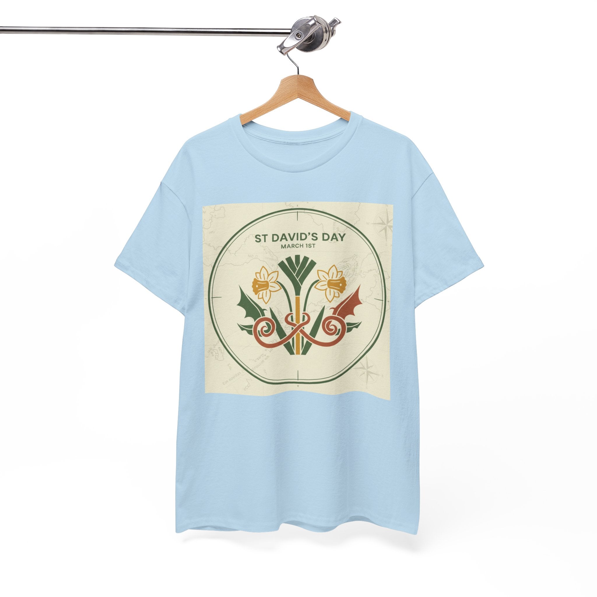 St. David's Day Floral Tee — Welsh Daffodil & Leek Celebration Shirt