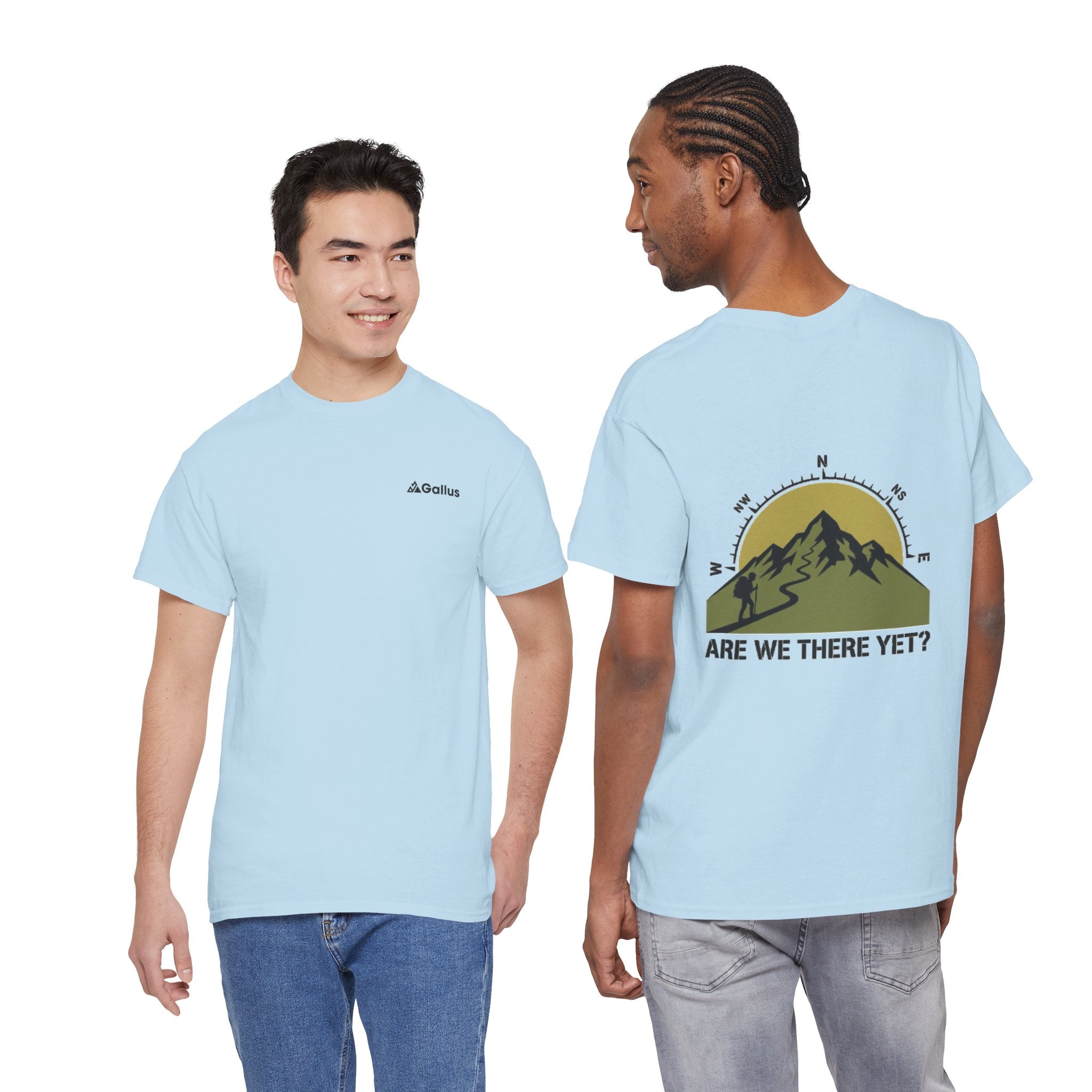 Are We There Yet? Mountain Graphic Tee — Adventure Compass Travel Shirt