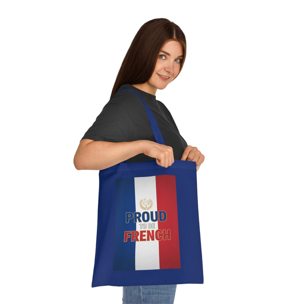 Proud to Be French Cotton Tote — Tricolor Flag Grocery & Market Bag