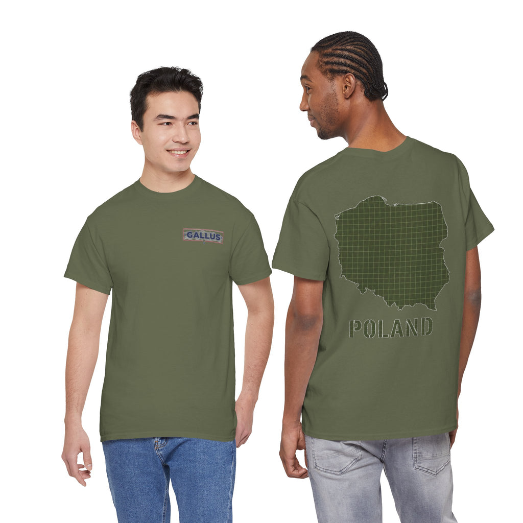 Poland Map Tee — Military Grid Map Graphic T-Shirt