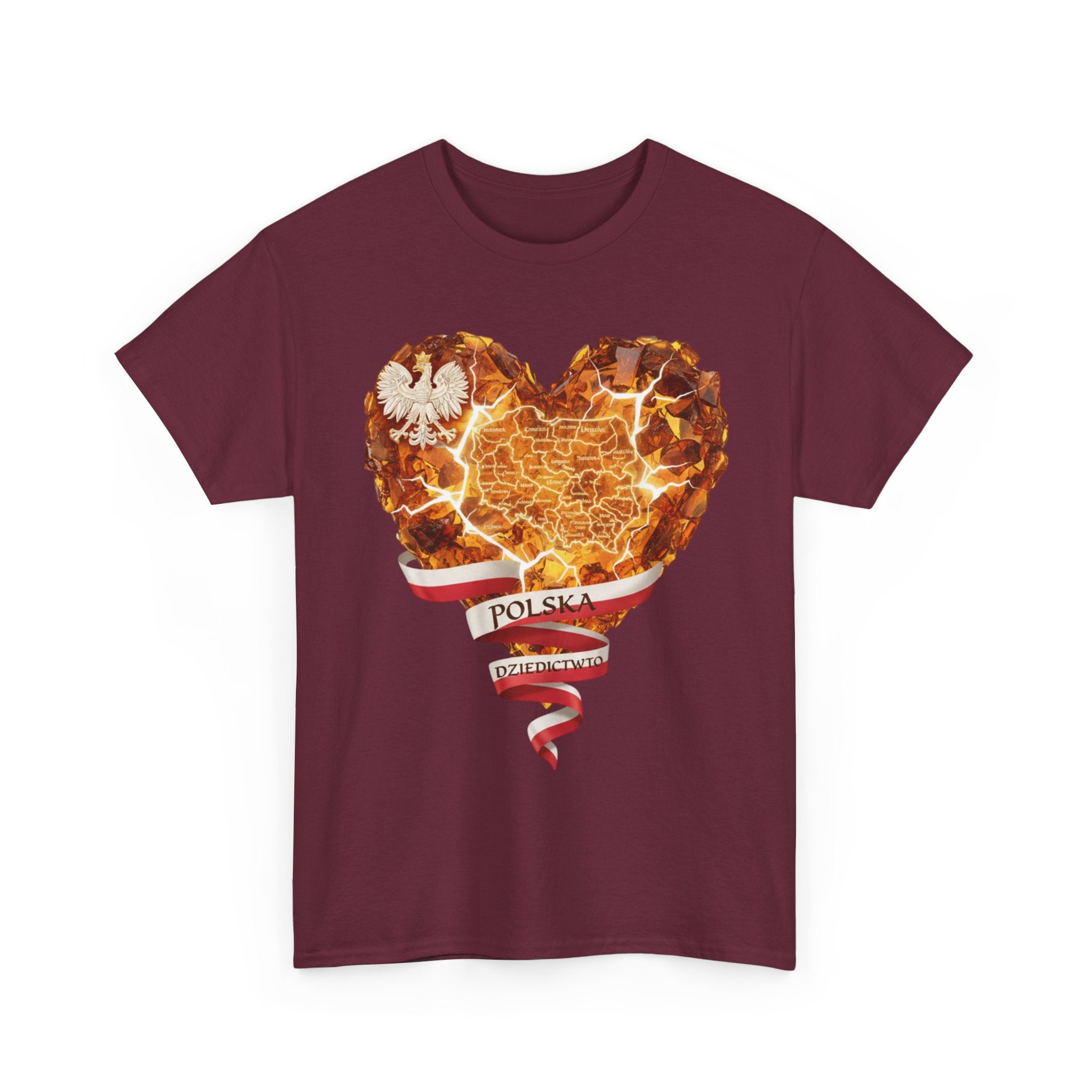 Polish Pride Heart Flame Tee | Polska Heritage T-Shirt