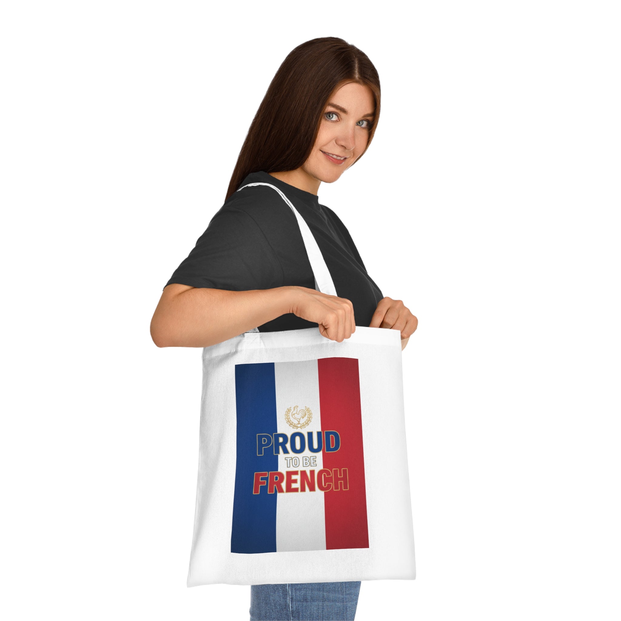 Proud to Be French Cotton Tote — Tricolor Flag Grocery & Market Bag